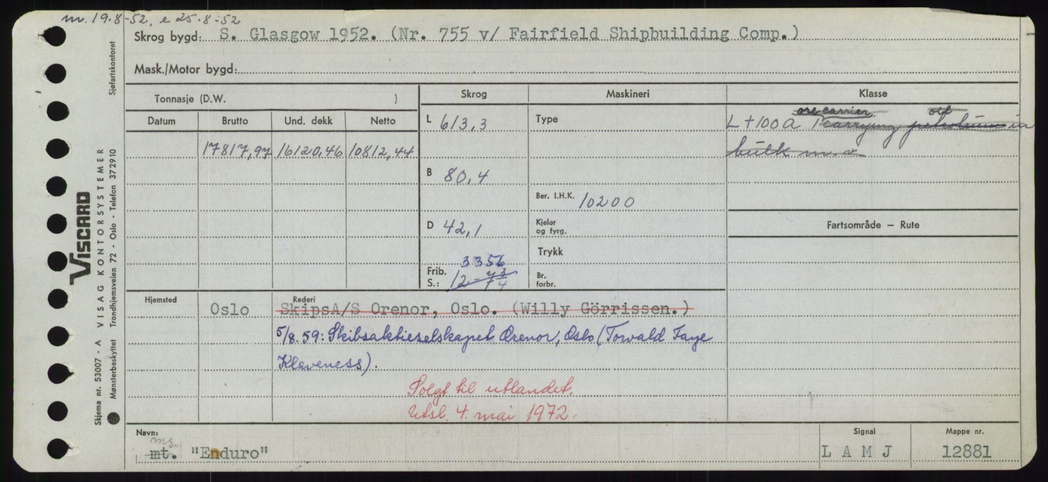 Sjøfartsdirektoratet med forløpere, Skipsmålingen, RA/S-1627/H/Hd/L0009: Fartøy, E, p. 415