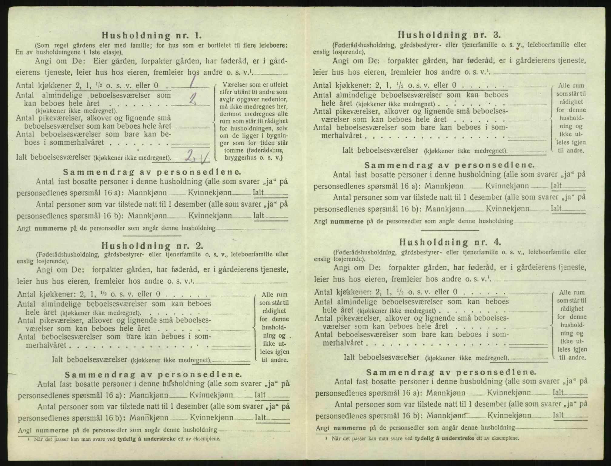 SAK, 1920 census for Hornnes, 1920, p. 122