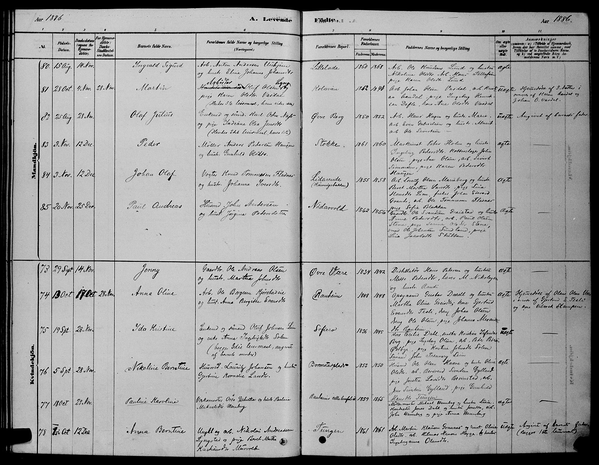 Ministerialprotokoller, klokkerbøker og fødselsregistre - Sør-Trøndelag, AV/SAT-A-1456/606/L0312: Parish register (copy) no. 606C08, 1878-1894