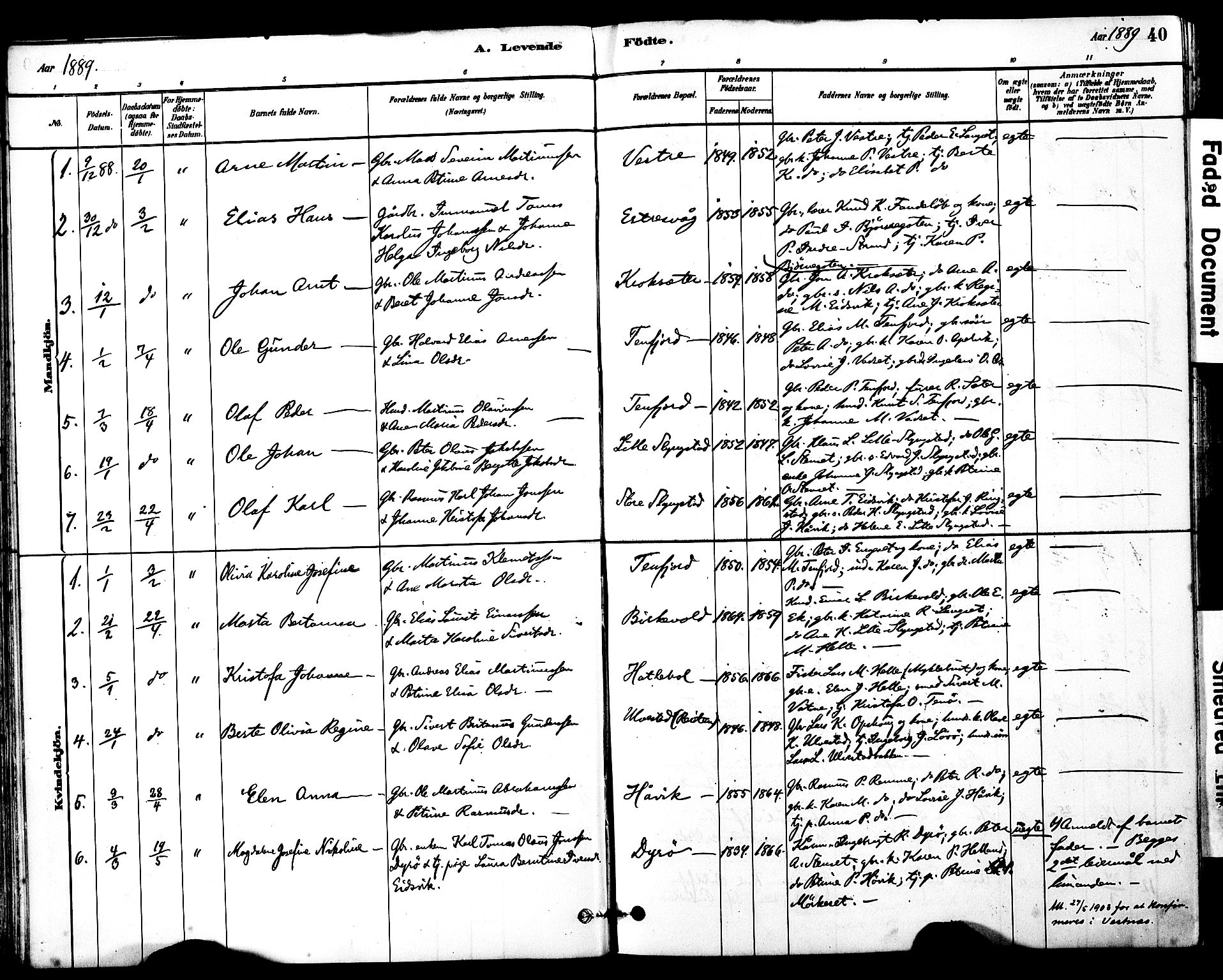 Ministerialprotokoller, klokkerbøker og fødselsregistre - Møre og Romsdal, SAT/A-1454/525/L0374: Parish register (official) no. 525A04, 1880-1899, p. 40