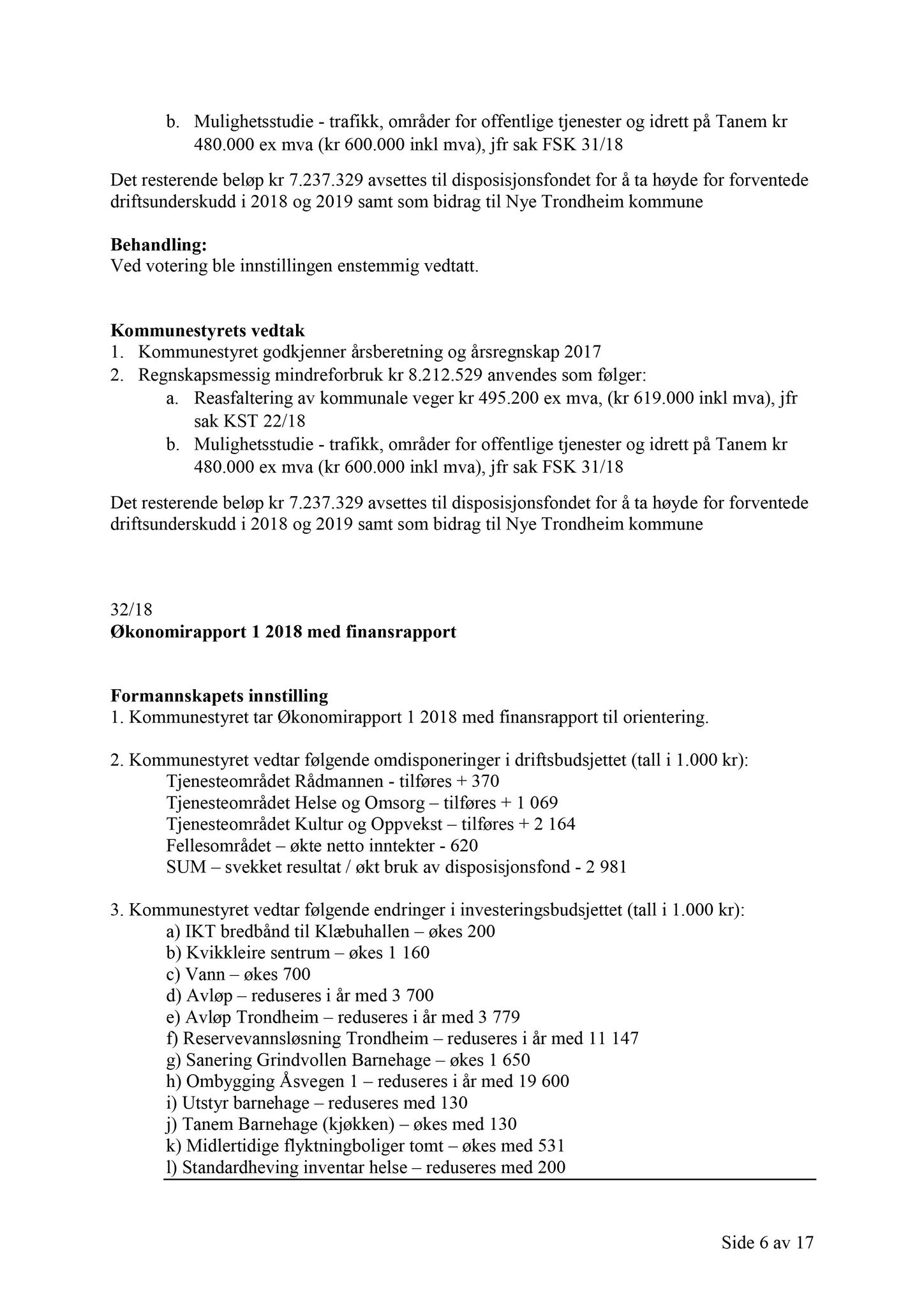 Klæbu Kommune, TRKO/KK/01-KS/L011: Kommunestyret - Møtedokumenter, 2018, p. 1110