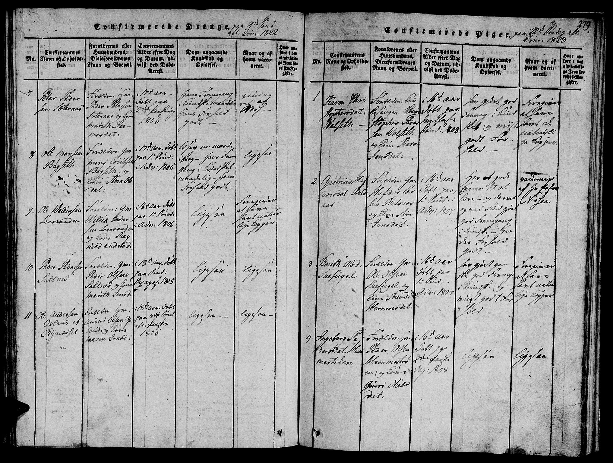 Ministerialprotokoller, klokkerbøker og fødselsregistre - Sør-Trøndelag, SAT/A-1456/612/L0373: Parish register (official) no. 612A06 /2, 1816-1828, p. 279