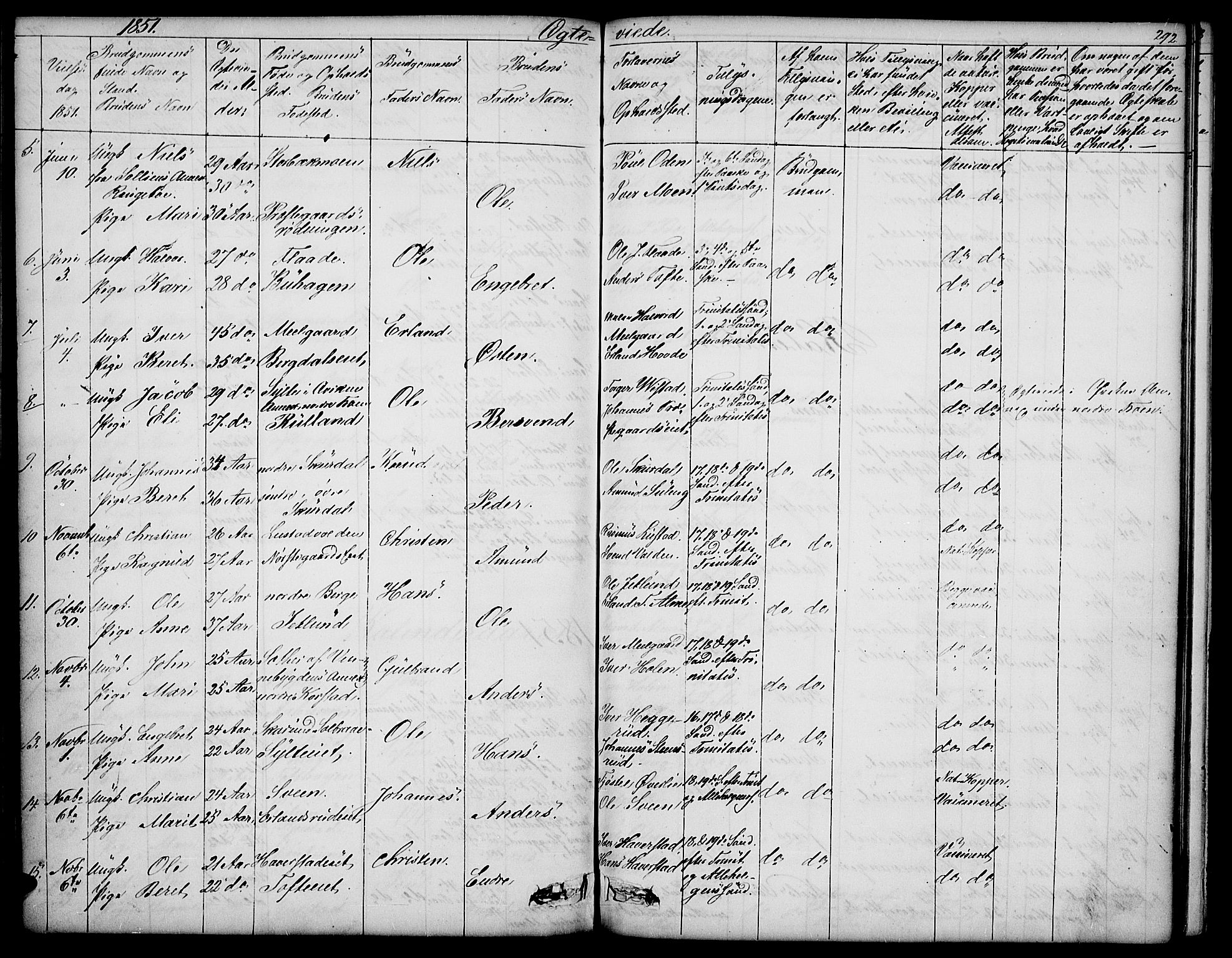Sør-Fron prestekontor, SAH/PREST-010/H/Ha/Hab/L0001: Parish register (copy) no. 1, 1844-1863, p. 292