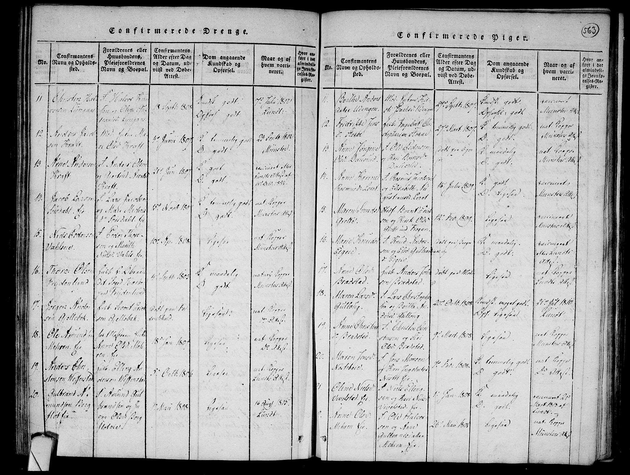 Lier kirkebøker, AV/SAKO-A-230/F/Fa/L0008: Parish register (official) no. I 8, 1813-1825, p. 562-563