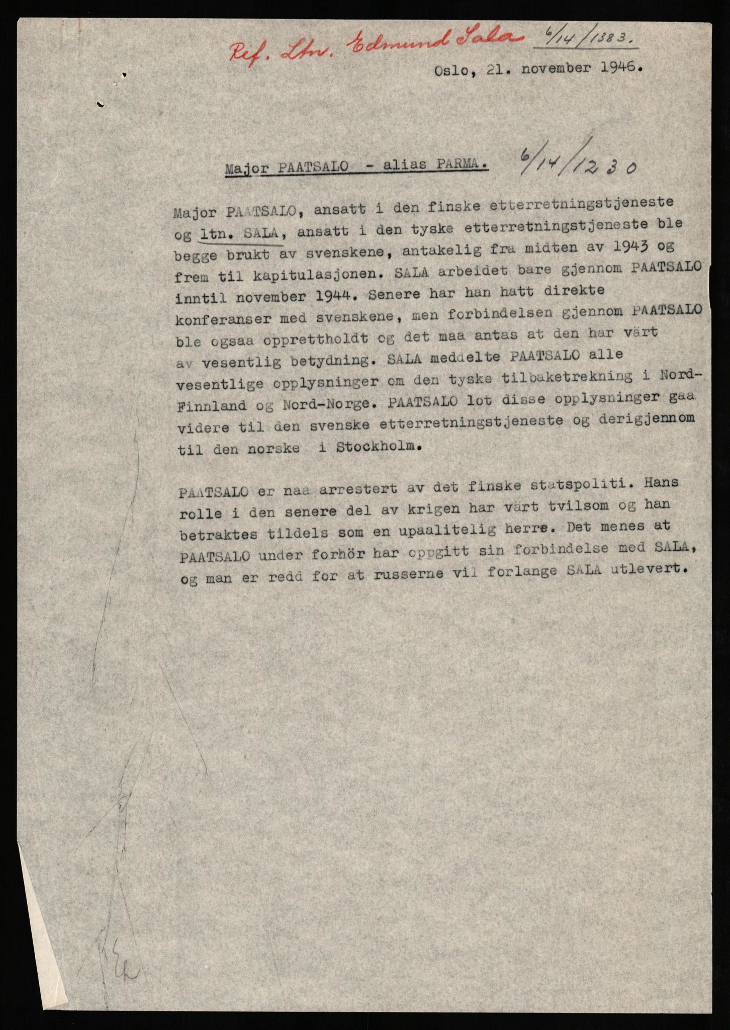 Forsvaret, Forsvarets overkommando II, AV/RA-RAFA-3915/D/Db/L0025: CI Questionaires. Tyske okkupasjonsstyrker i Norge. Tyskere., 1945-1946, p. 376