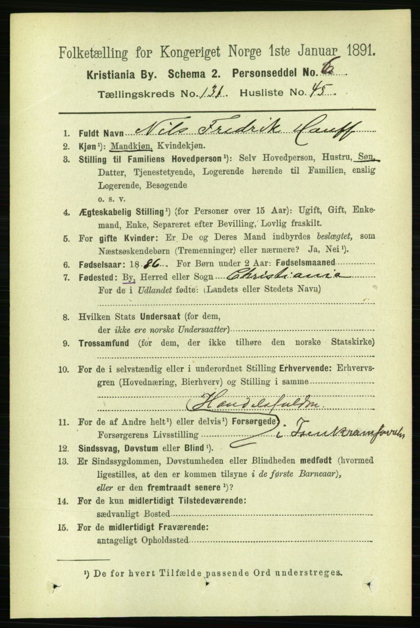 RA, 1891 census for 0301 Kristiania, 1891, p. 71333