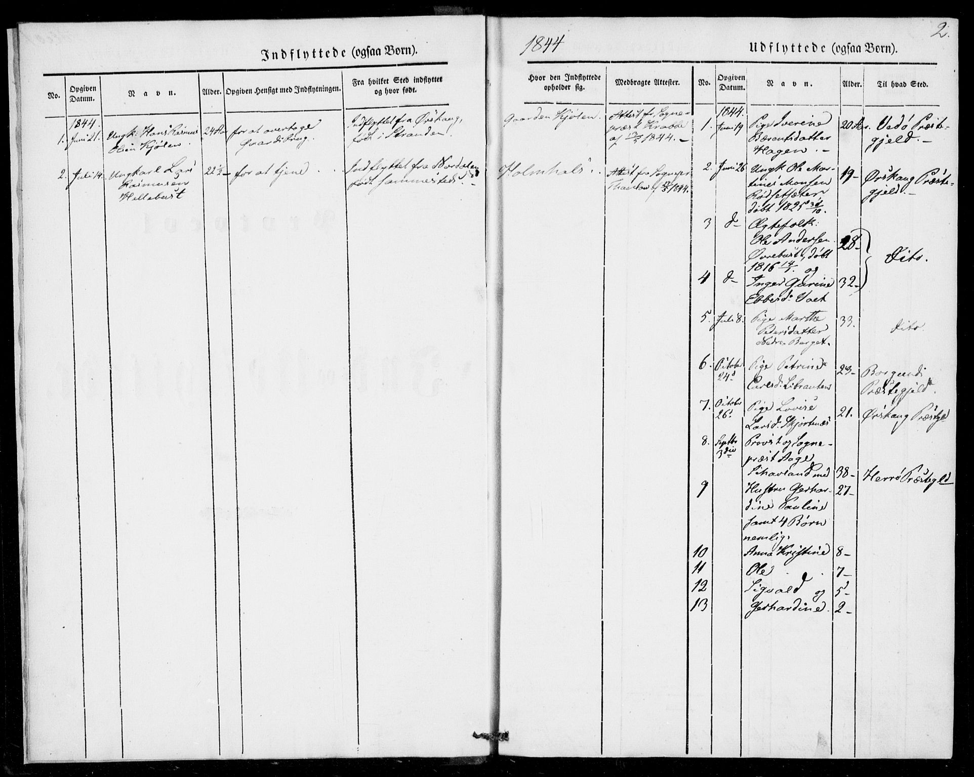 Ministerialprotokoller, klokkerbøker og fødselsregistre - Møre og Romsdal, SAT/A-1454/520/L0279: Parish register (official) no. 520A08, 1844-1881, p. 2