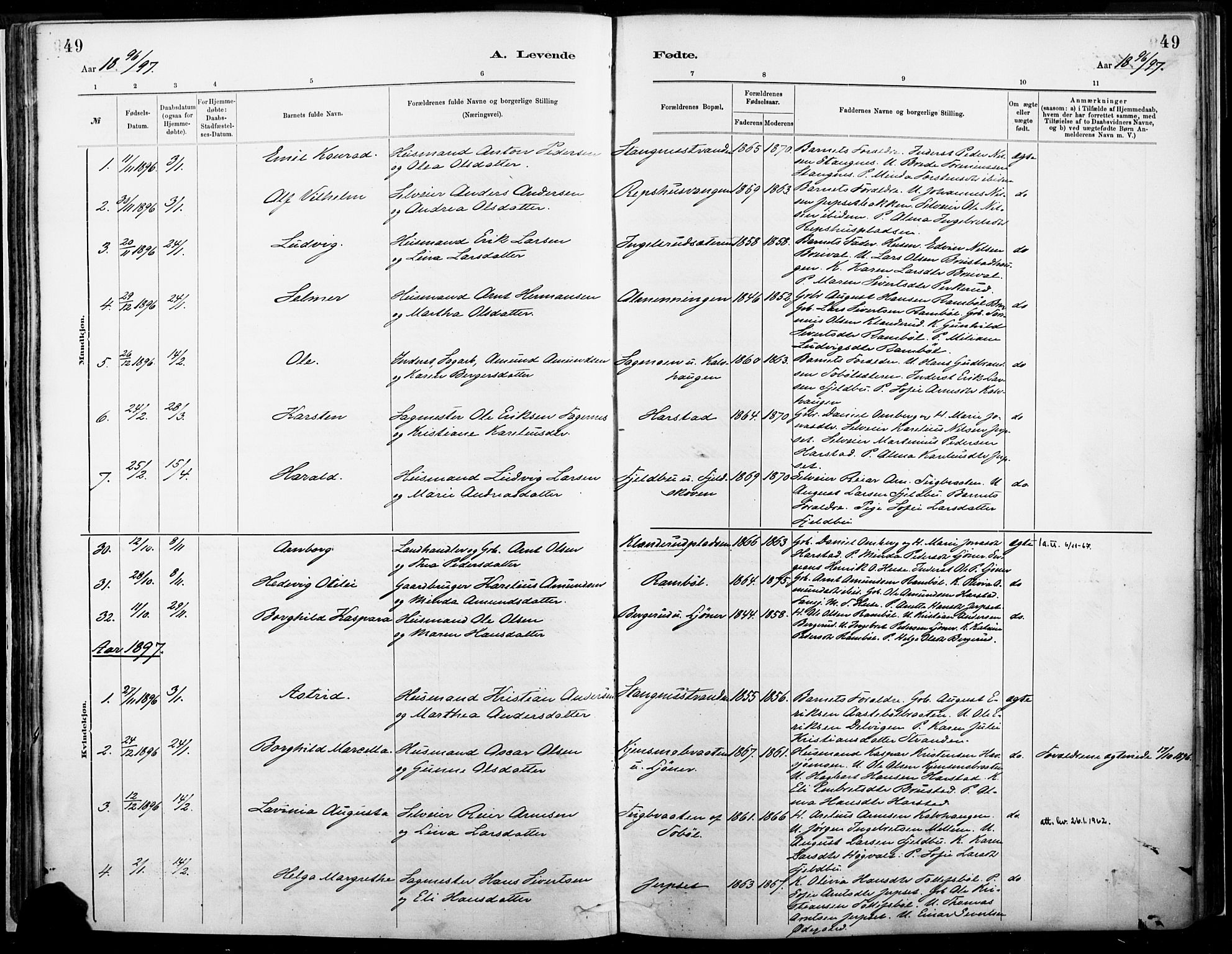 Eidskog prestekontor, SAH/PREST-026/H/Ha/Haa/L0004: Parish register (official) no. 4, 1884-1897, p. 49