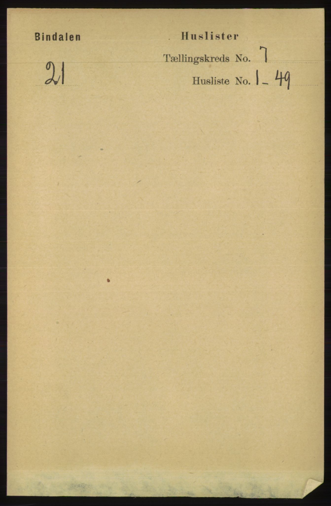 RA, 1891 census for 1811 Bindal, 1891, p. 2195