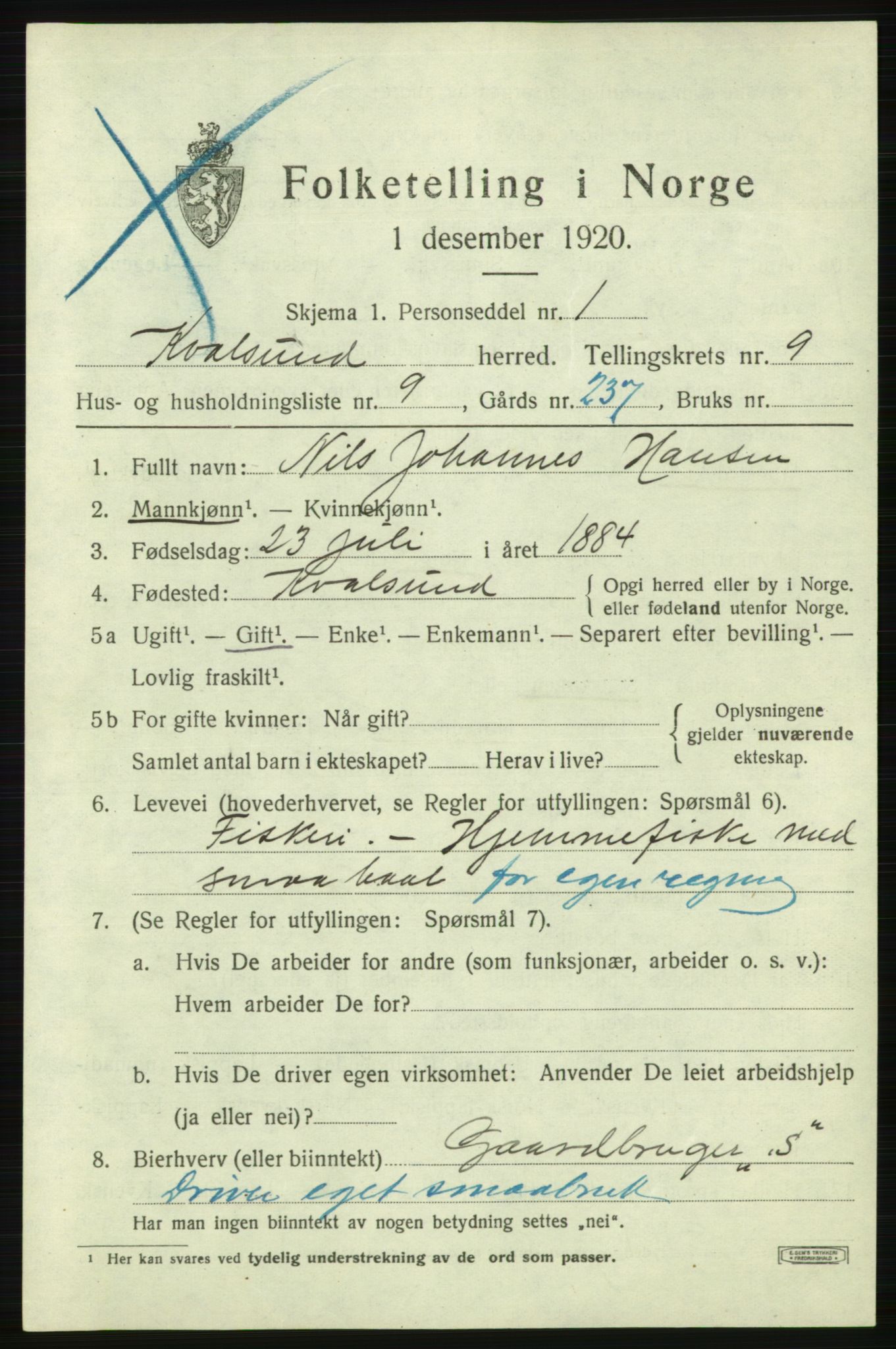 SATØ, 1920 census for , 1920, p. 2862