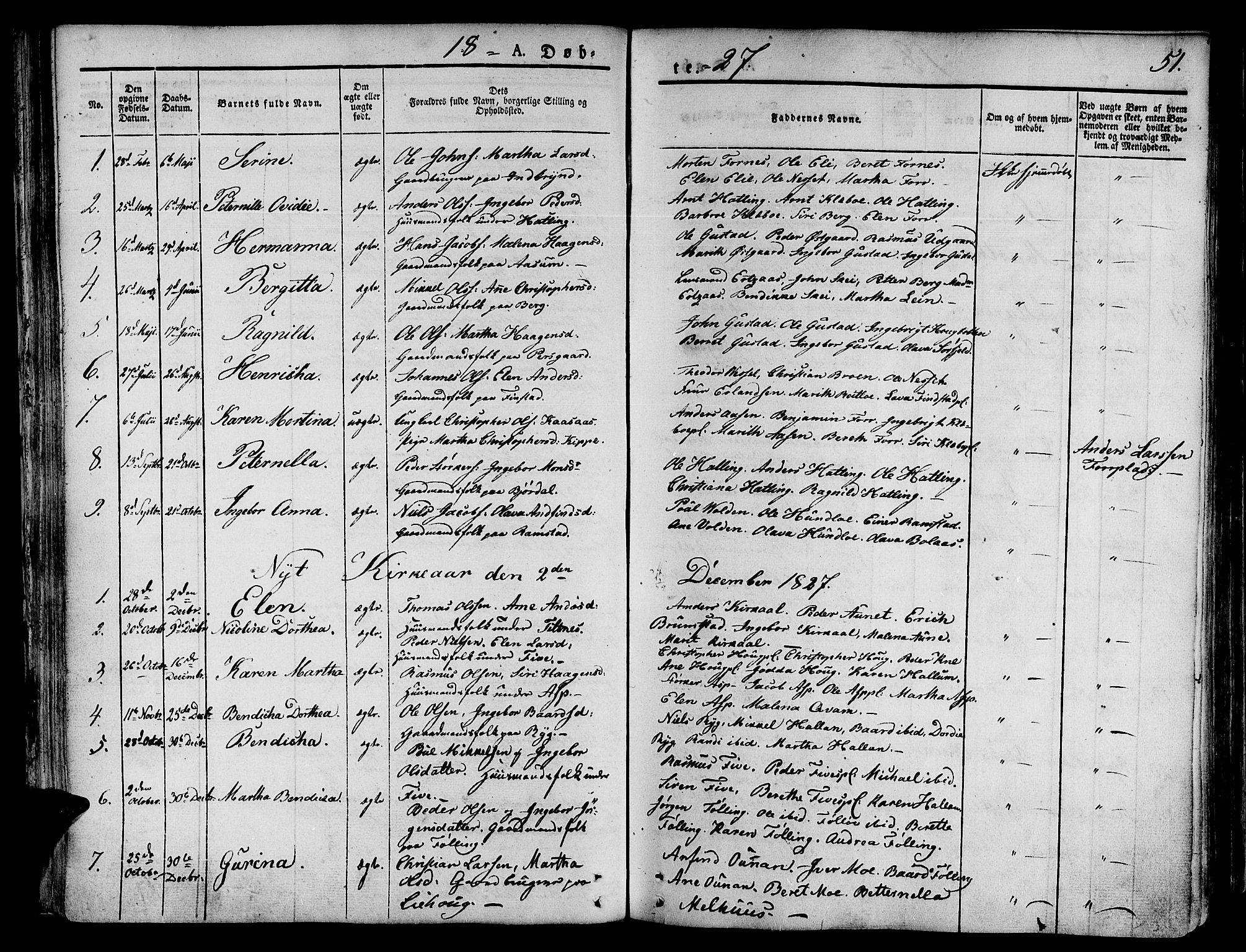 Ministerialprotokoller, klokkerbøker og fødselsregistre - Nord-Trøndelag, SAT/A-1458/746/L0445: Parish register (official) no. 746A04, 1826-1846, p. 51