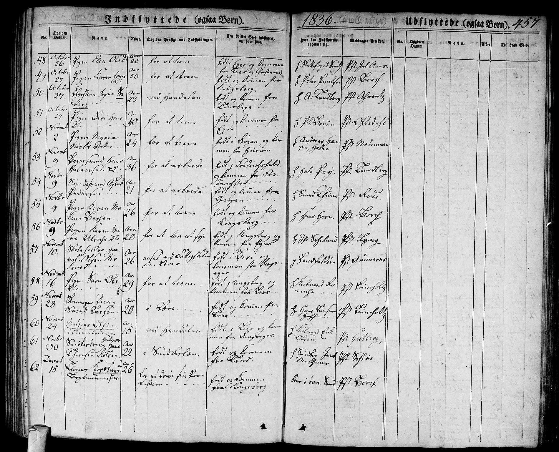 Bragernes kirkebøker, AV/SAKO-A-6/F/Fb/L0001: Parish register (official) no. II 1, 1830-1847, p. 457