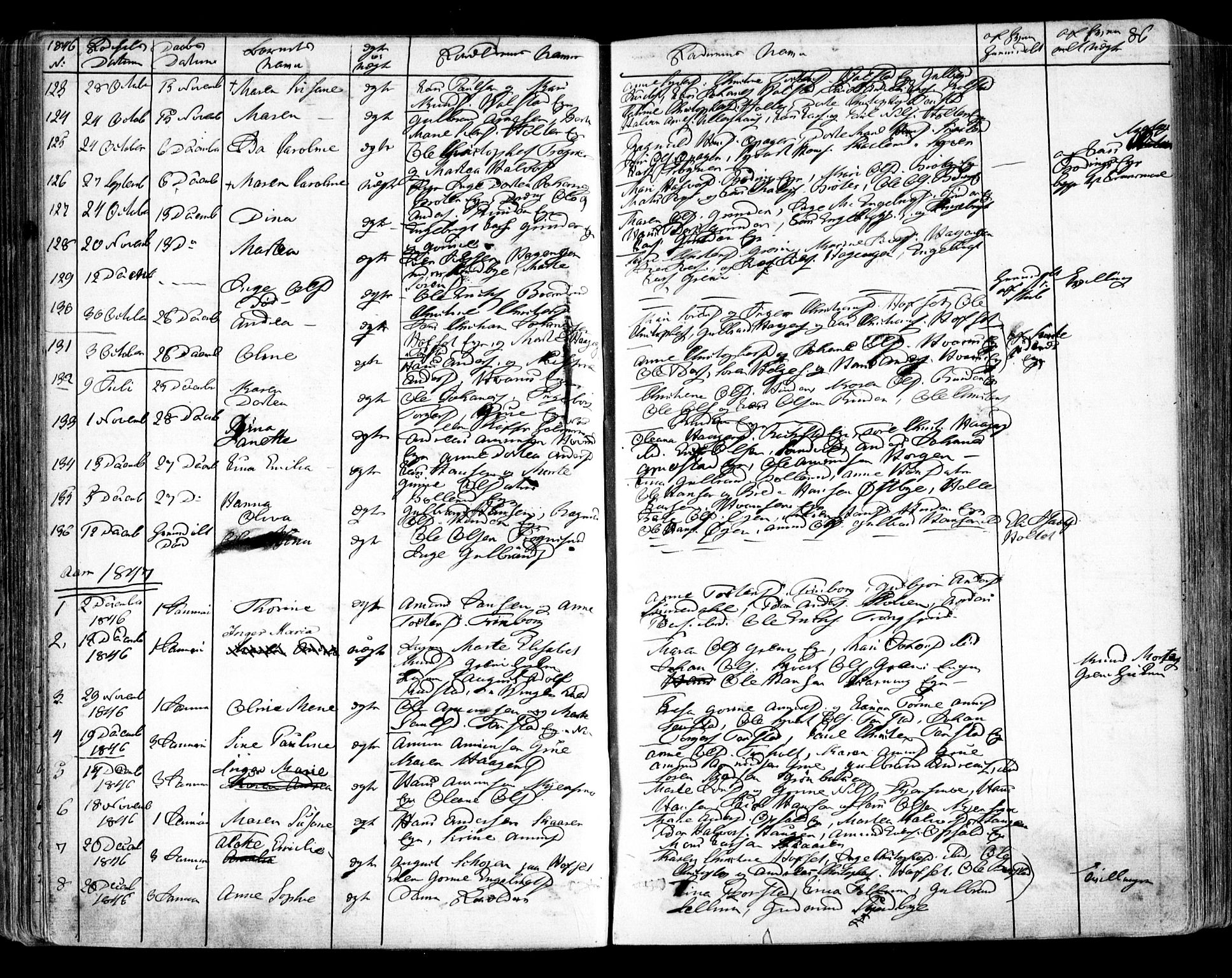 Nes prestekontor Kirkebøker, SAO/A-10410/F/Fa/L0007: Parish register (official) no. I 7, 1846-1858, p. 86