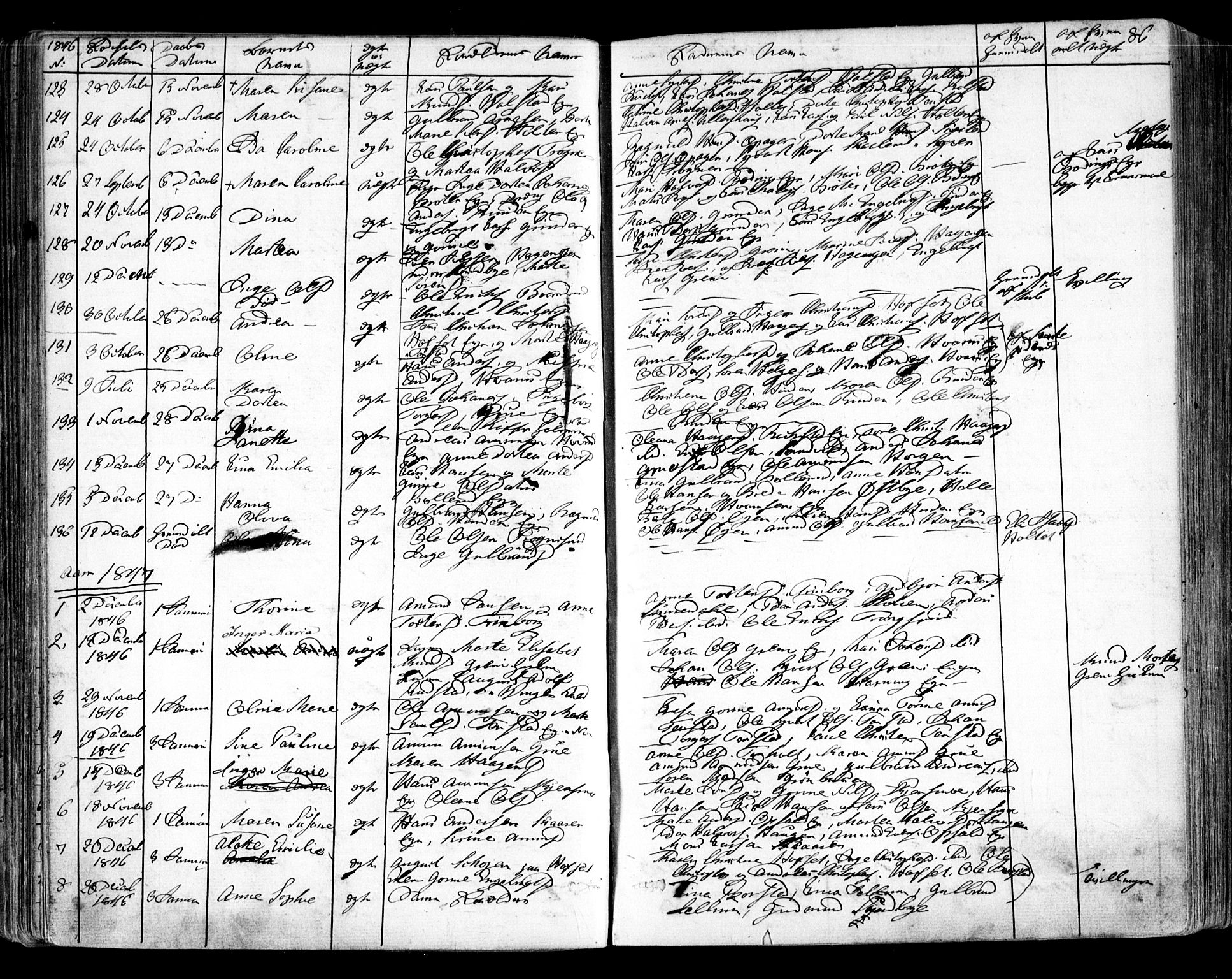 Nes prestekontor Kirkebøker, AV/SAO-A-10410/F/Fa/L0007: Parish register (official) no. I 7, 1846-1858, p. 86