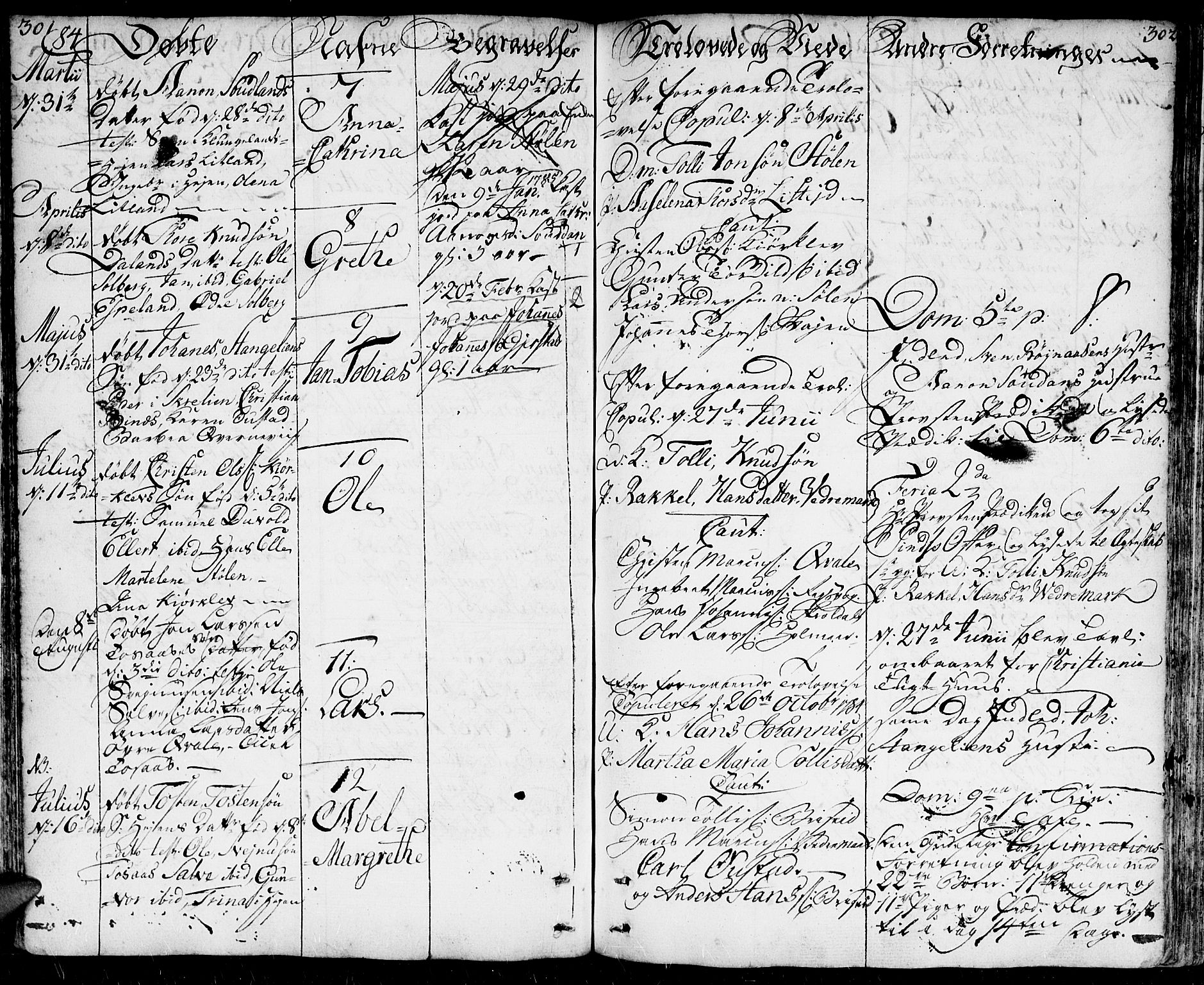 Herad sokneprestkontor, AV/SAK-1111-0018/F/Fa/Faa/L0001: Parish register (official) no. A 1 /1, 1768-1799, p. 301-302