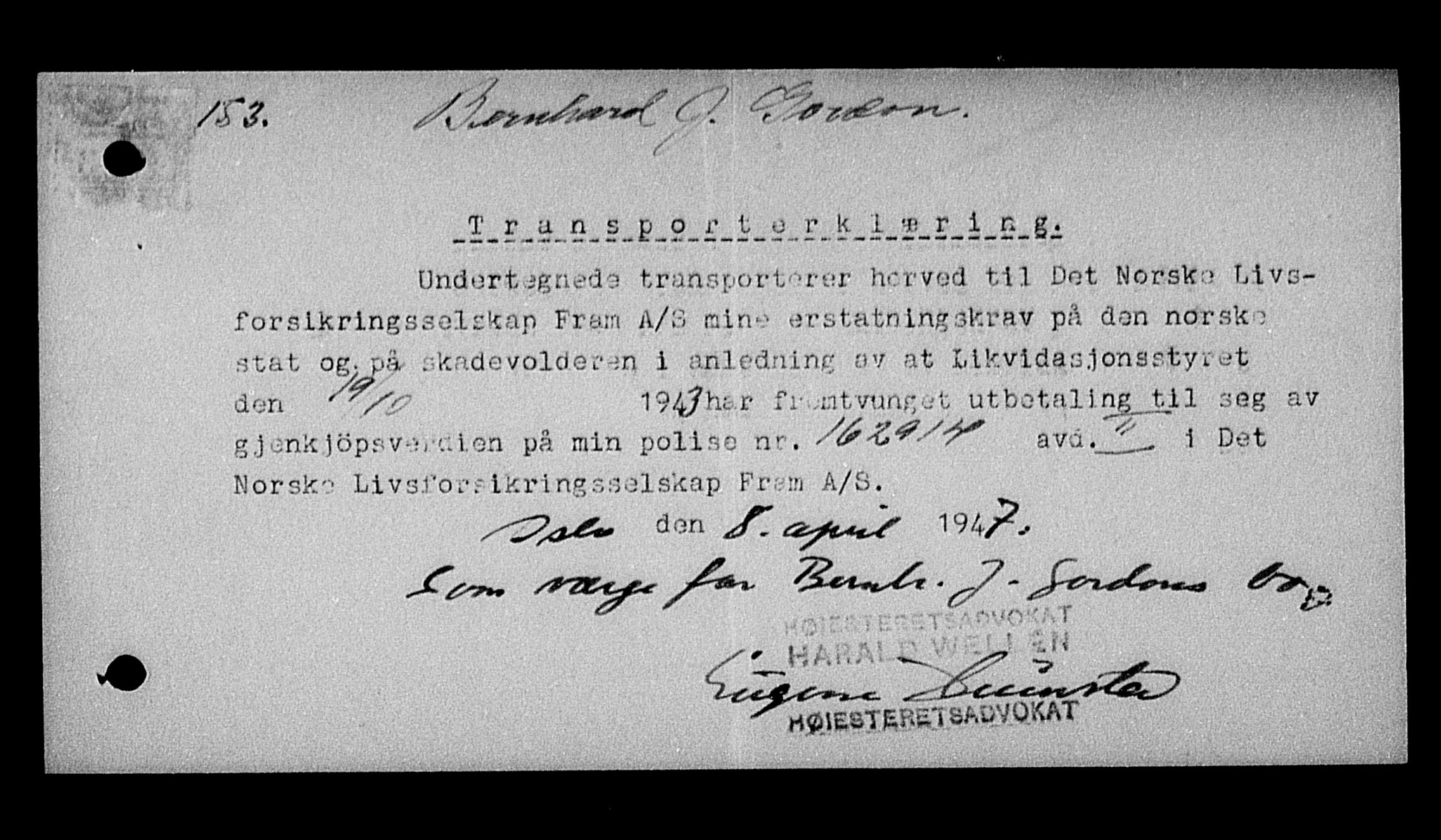 Justisdepartementet, Tilbakeføringskontoret for inndratte formuer, AV/RA-S-1564/H/Hc/Hcc/L0940: --, 1945-1947, p. 142