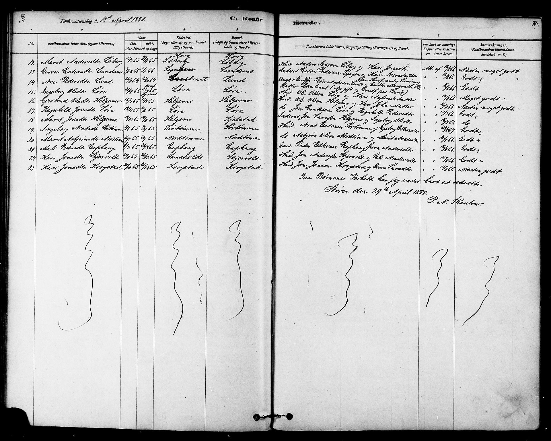 Ministerialprotokoller, klokkerbøker og fødselsregistre - Sør-Trøndelag, SAT/A-1456/692/L1105: Parish register (official) no. 692A05, 1878-1890, p. 76