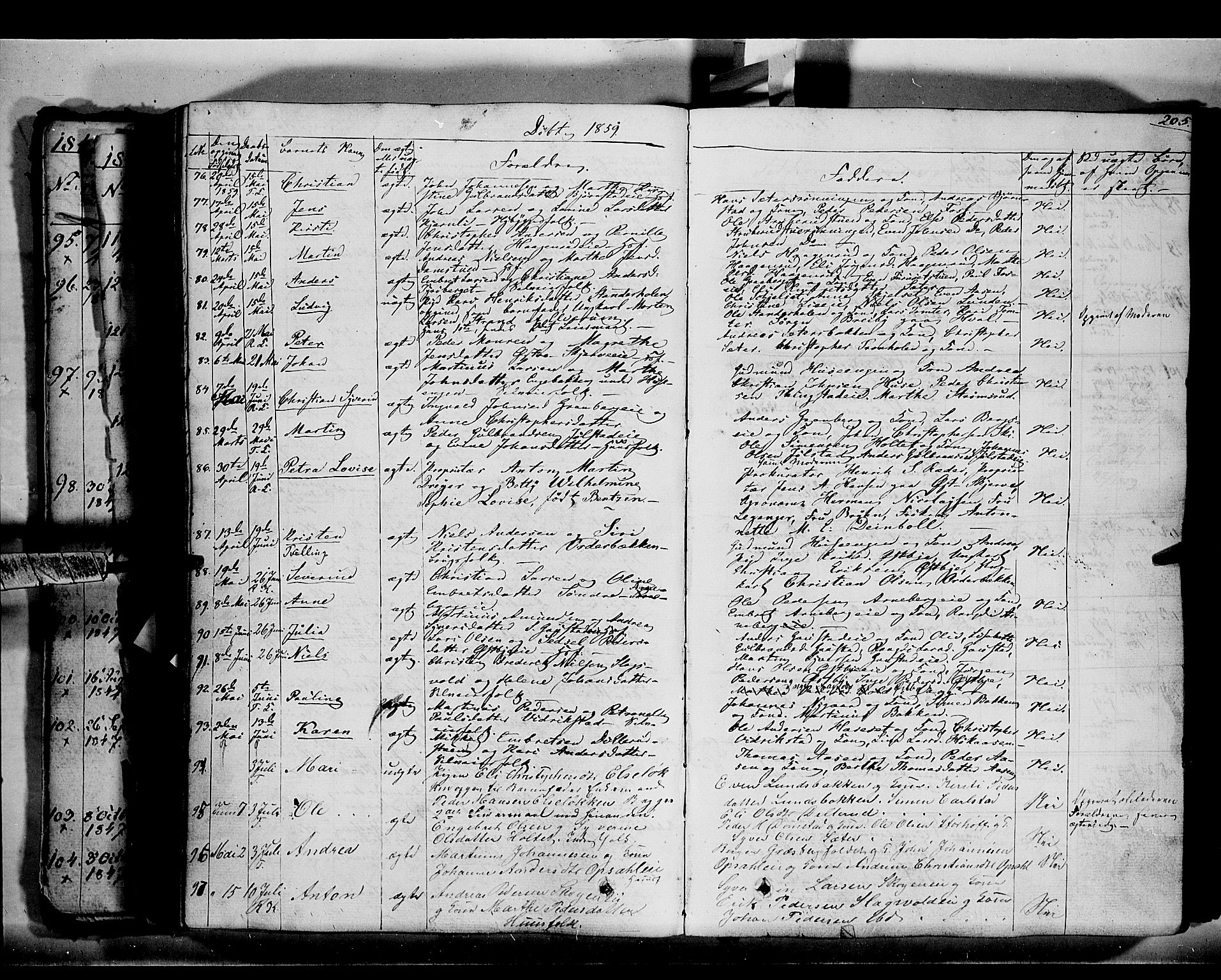 Romedal prestekontor, AV/SAH-PREST-004/K/L0004: Parish register (official) no. 4, 1847-1861, p. 205