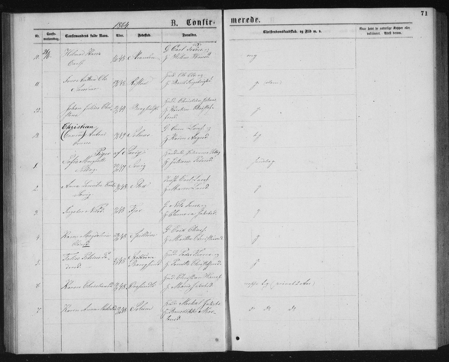 Ministerialprotokoller, klokkerbøker og fødselsregistre - Nord-Trøndelag, AV/SAT-A-1458/768/L0567: Parish register (official) no. 768A02, 1837-1865, p. 71