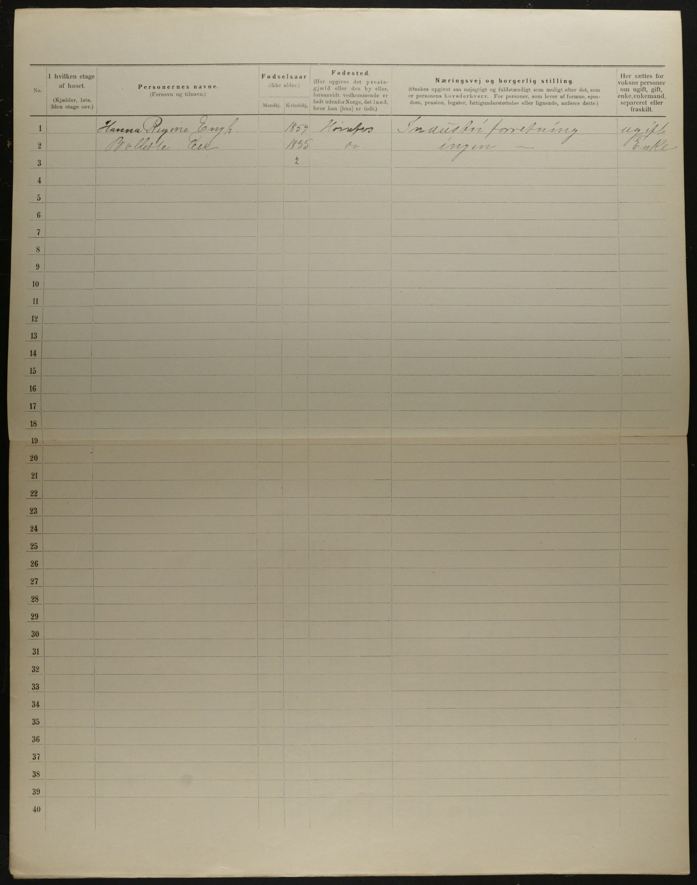 OBA, Municipal Census 1901 for Kristiania, 1901, p. 13342