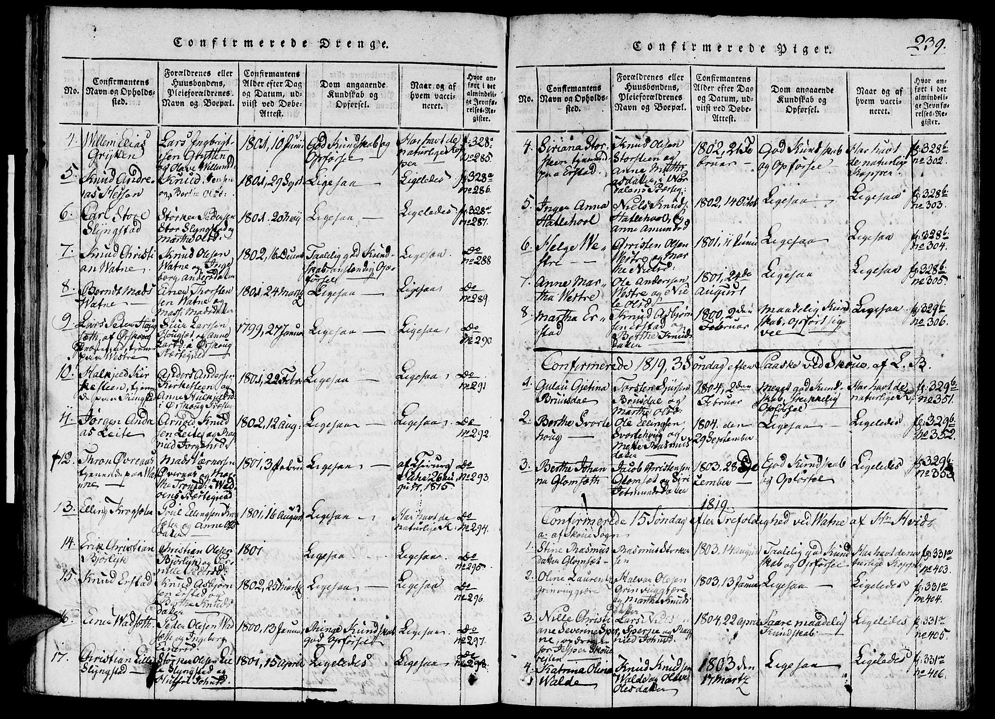 Ministerialprotokoller, klokkerbøker og fødselsregistre - Møre og Romsdal, SAT/A-1454/524/L0351: Parish register (official) no. 524A03, 1816-1838, p. 239