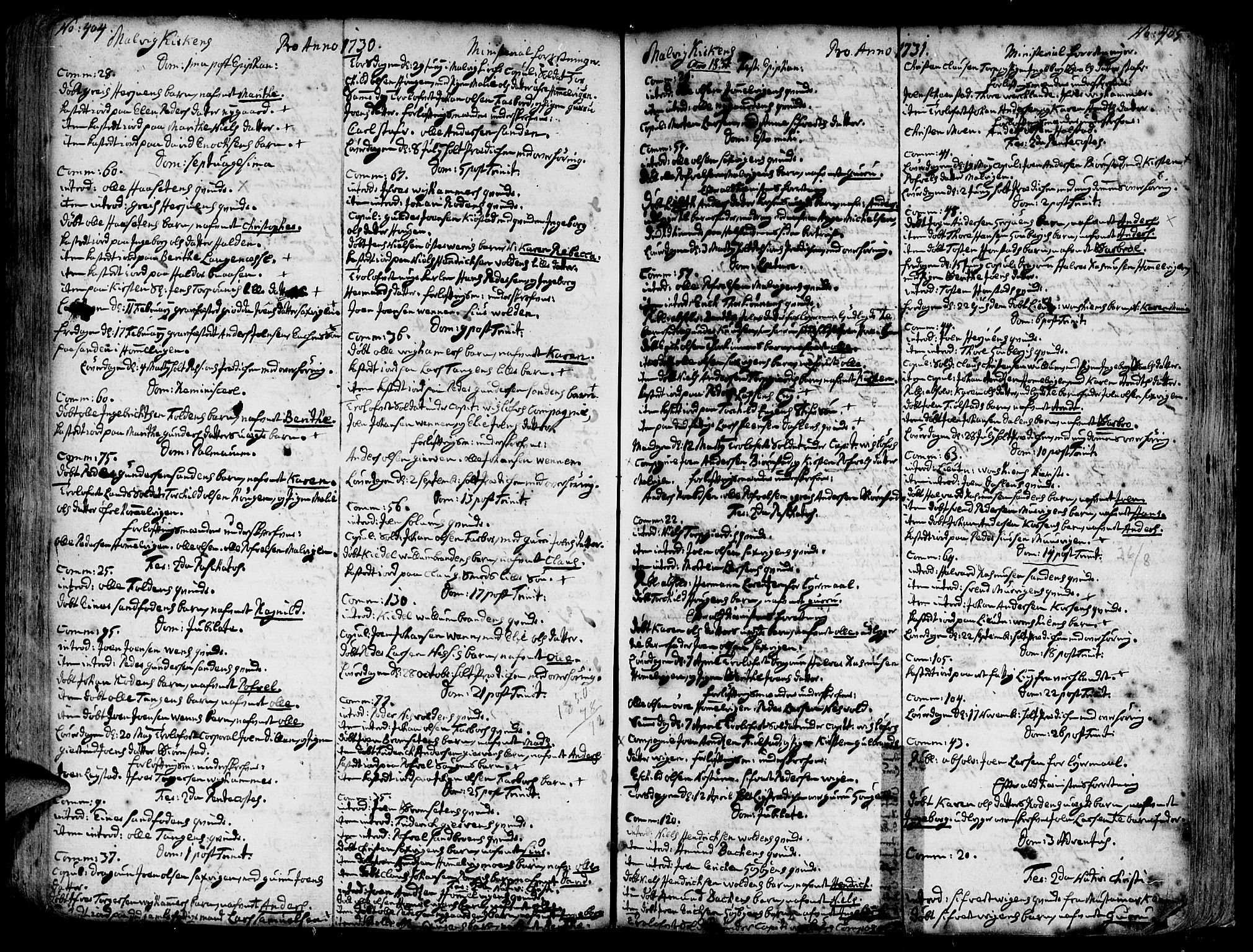 Ministerialprotokoller, klokkerbøker og fødselsregistre - Sør-Trøndelag, SAT/A-1456/606/L0277: Parish register (official) no. 606A01 /3, 1727-1780, p. 404-405