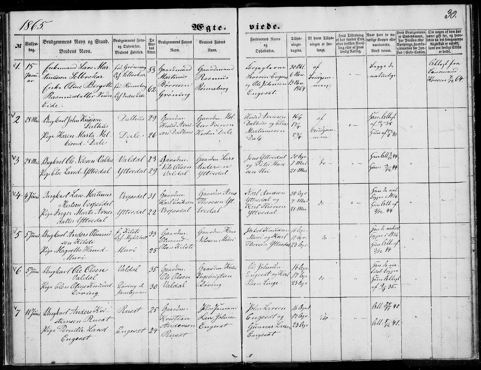 Ministerialprotokoller, klokkerbøker og fødselsregistre - Møre og Romsdal, SAT/A-1454/519/L0250: Parish register (official) no. 519A09, 1850-1868, p. 30