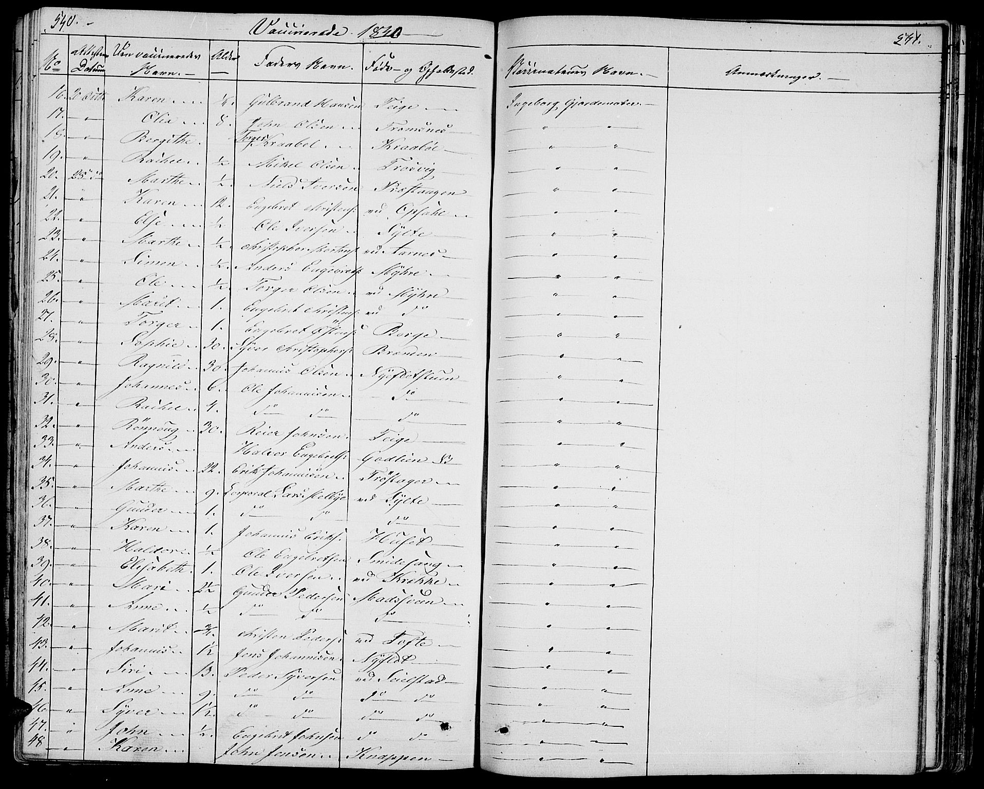 Ringebu prestekontor, SAH/PREST-082/H/Ha/Hab/L0002: Parish register (copy) no. 2, 1839-1853, p. 540-541