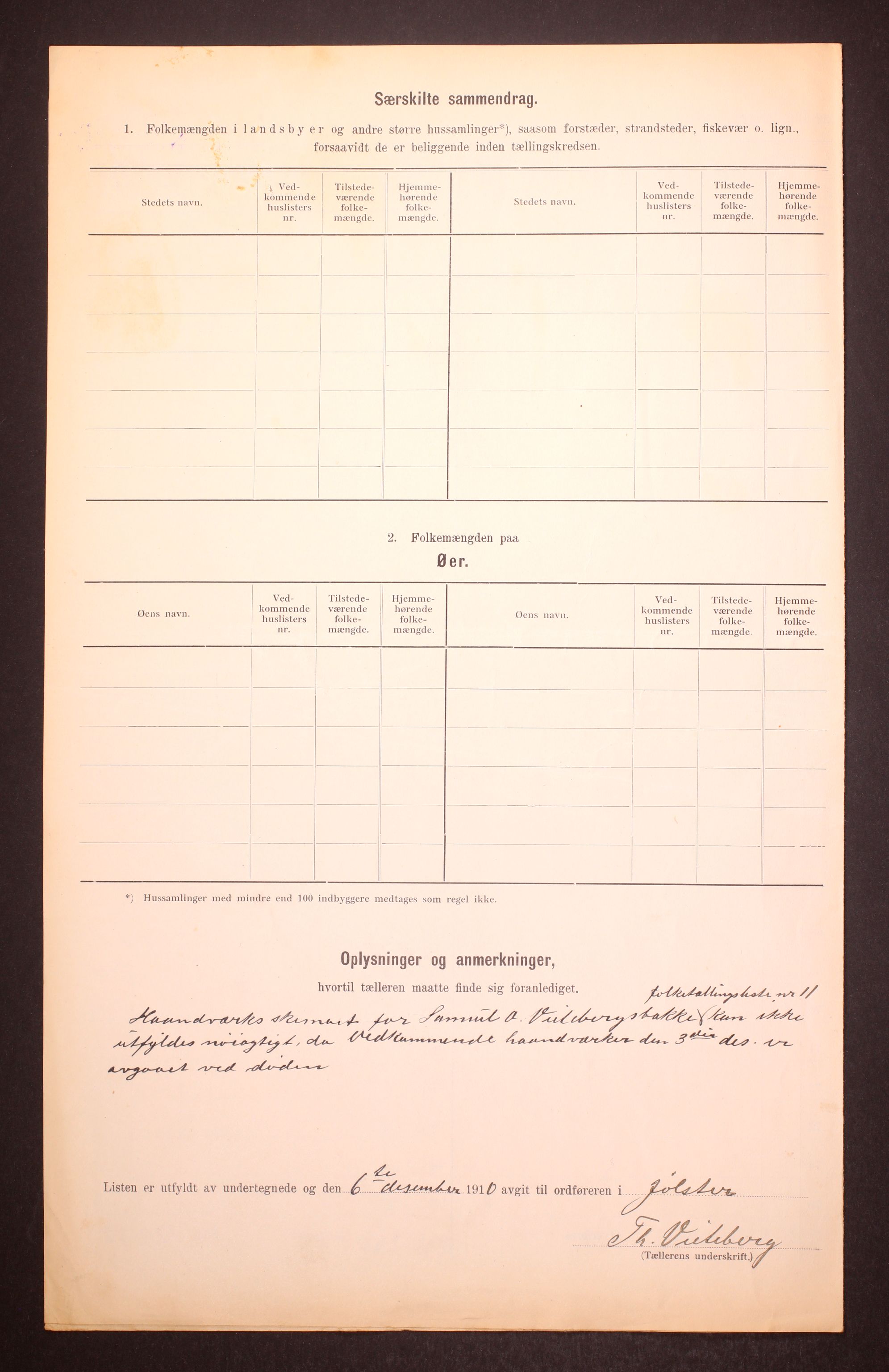 RA, 1910 census for Jølster, 1910, p. 6