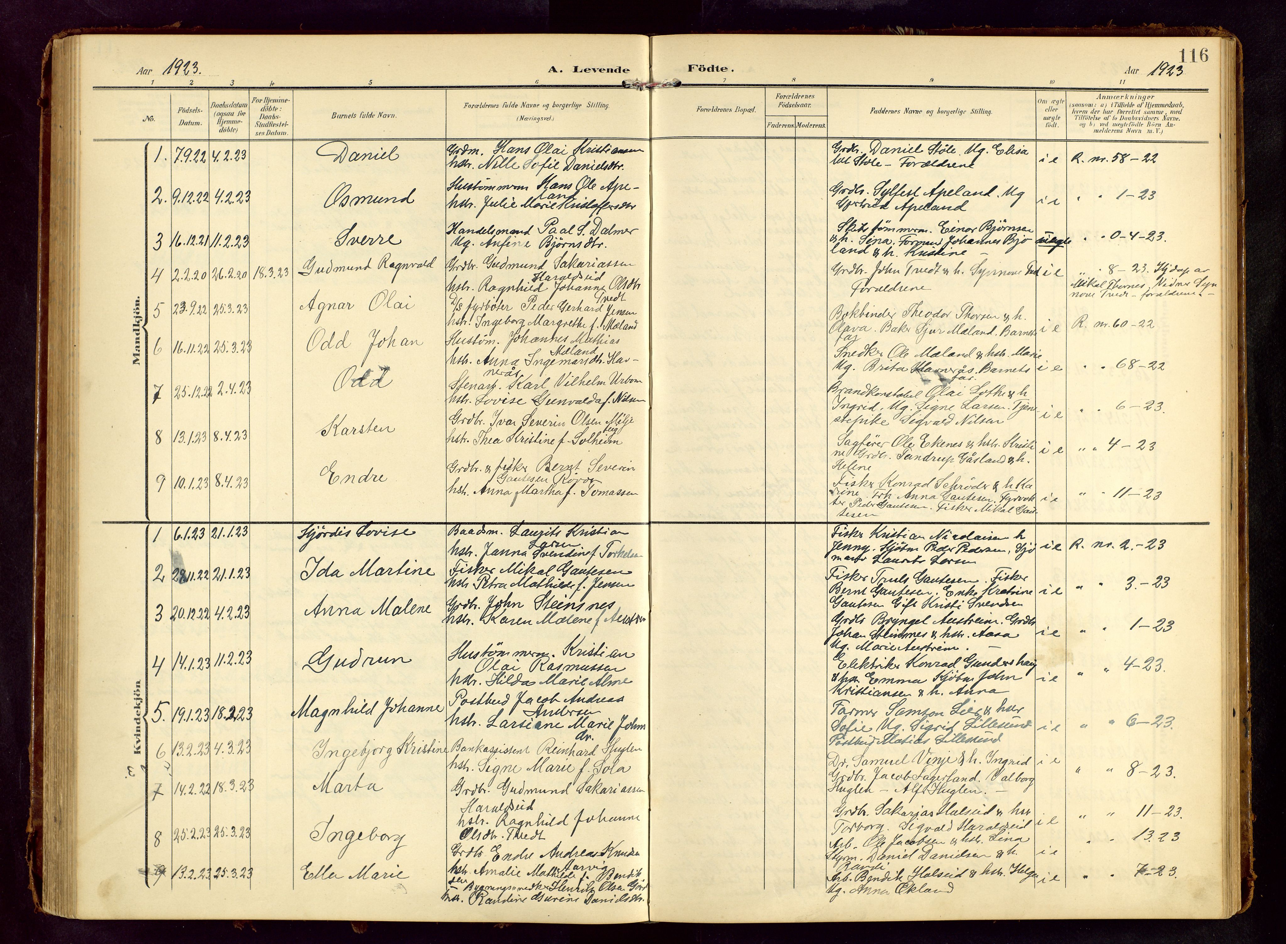 Haugesund sokneprestkontor, SAST/A -101863/H/Ha/Hab/L0006: Parish register (copy) no. B 6, 1906-1944, p. 116