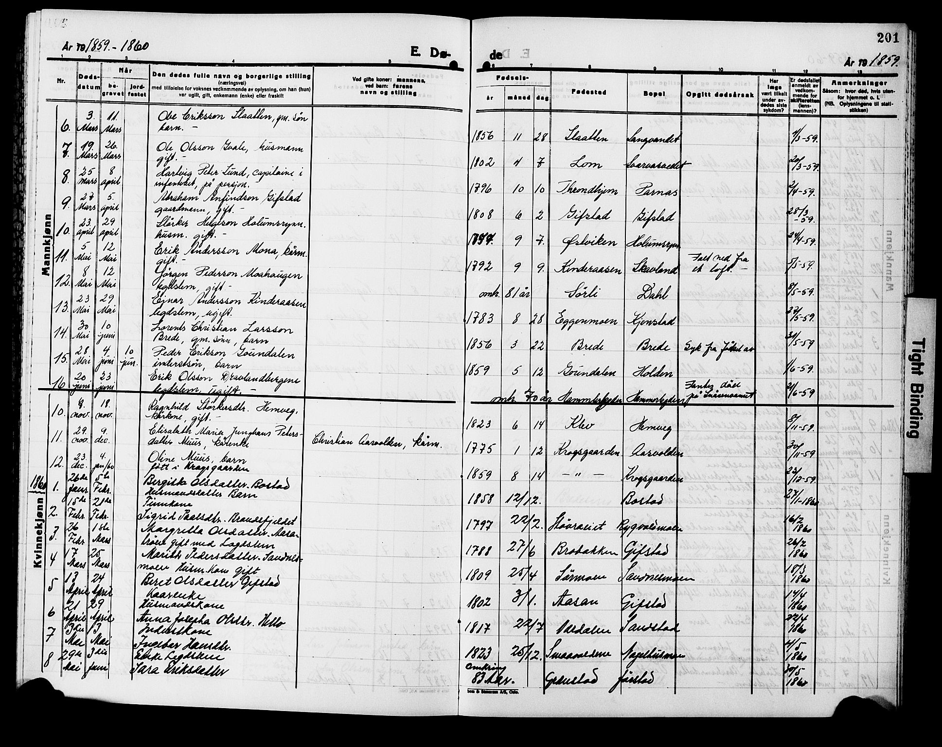 Ministerialprotokoller, klokkerbøker og fødselsregistre - Nord-Trøndelag, SAT/A-1458/749/L0485: Parish register (official) no. 749D01, 1857-1872, p. 201