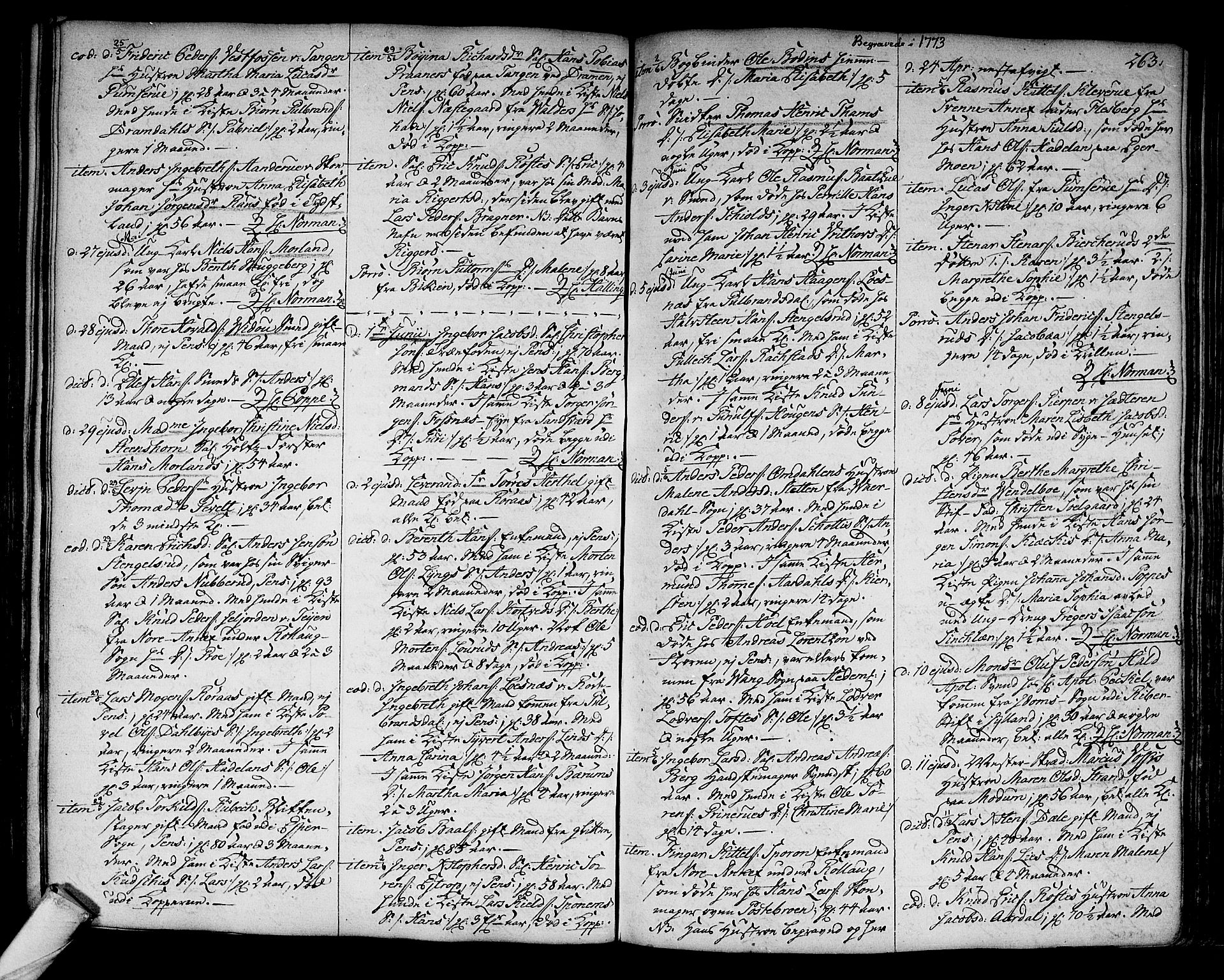 Kongsberg kirkebøker, AV/SAKO-A-22/F/Fa/L0005: Parish register (official) no. I 5, 1769-1782, p. 263