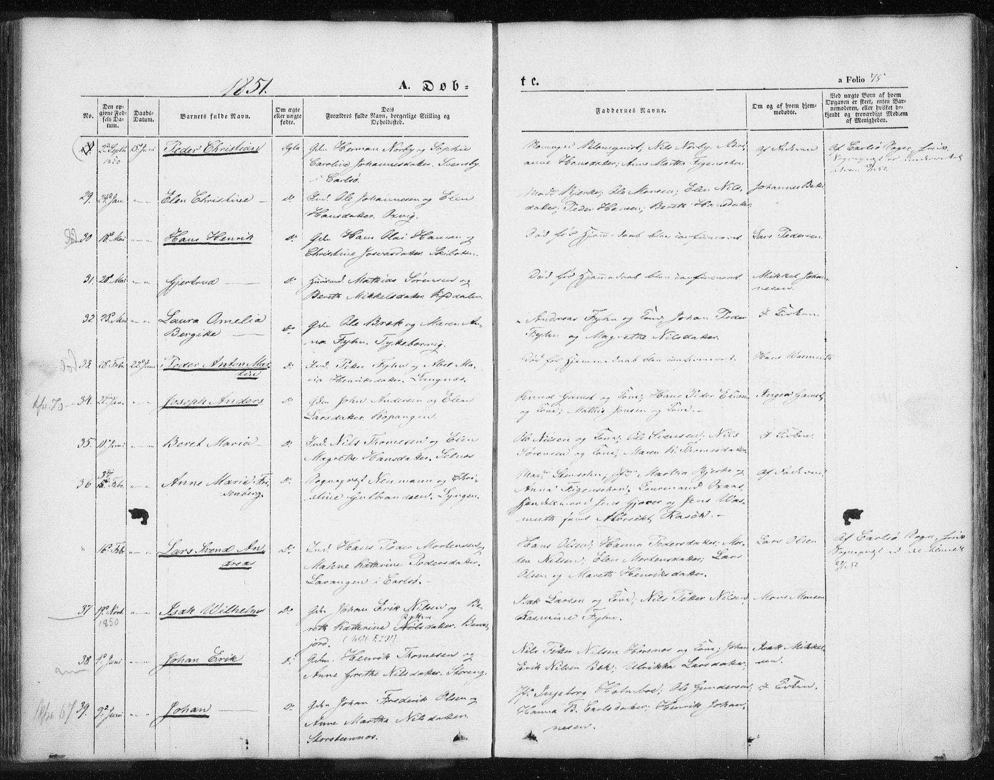 Lyngen sokneprestembete, SATØ/S-1289/H/He/Hea/L0004kirke: Parish register (official) no. 4, 1839-1858, p. 75