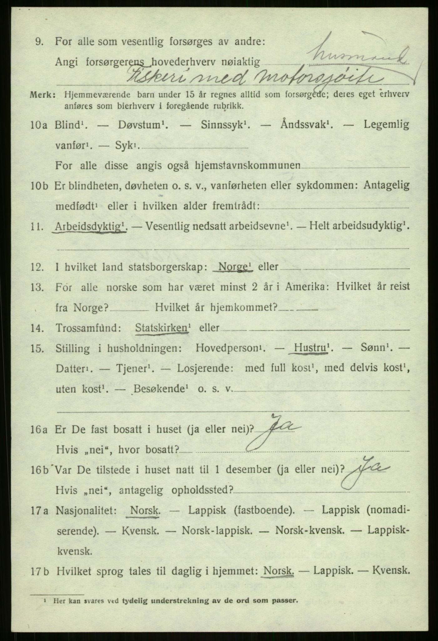 SATØ, 1920 census for Berg, 1920, p. 2733