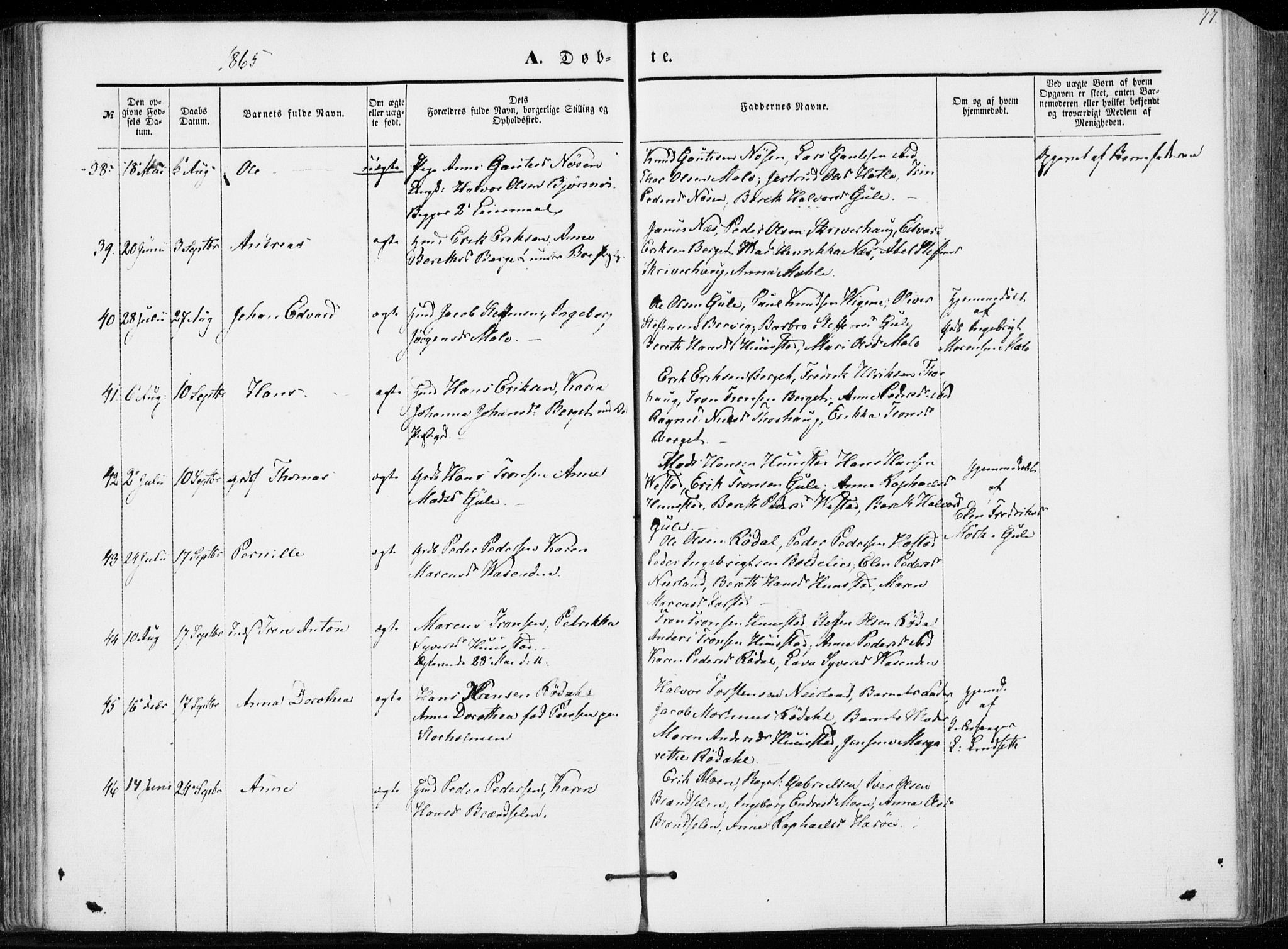 Ministerialprotokoller, klokkerbøker og fødselsregistre - Møre og Romsdal, AV/SAT-A-1454/566/L0767: Parish register (official) no. 566A06, 1852-1868, p. 77