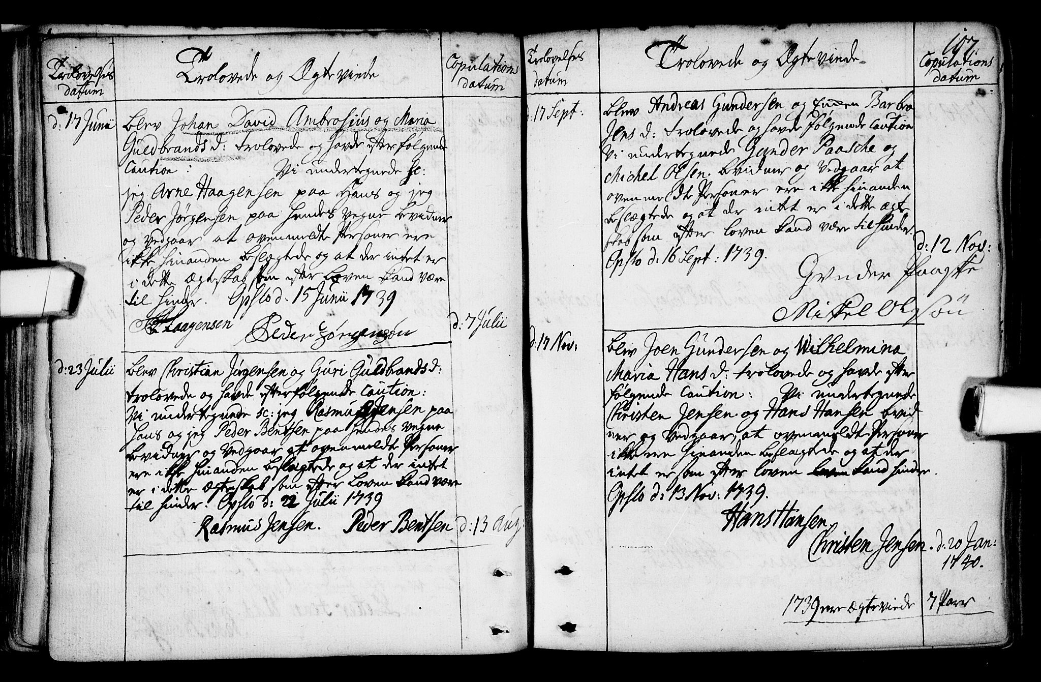 Gamlebyen prestekontor Kirkebøker, SAO/A-10884/F/Fa/L0001: Parish register (official) no. 1, 1734-1818, p. 107