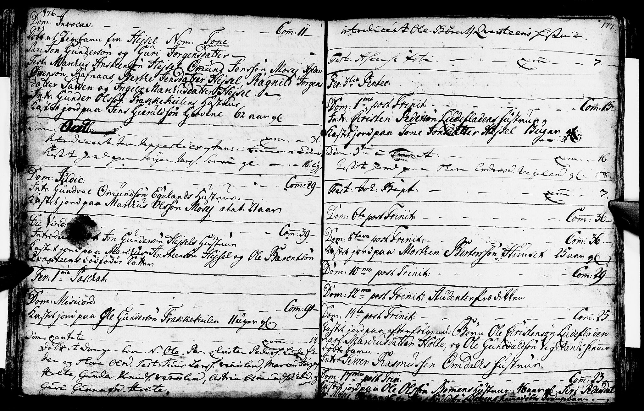 Vennesla sokneprestkontor, AV/SAK-1111-0045/Fa/Fab/L0001: Parish register (official) no. A 1, 1741-1794, p. 176-177