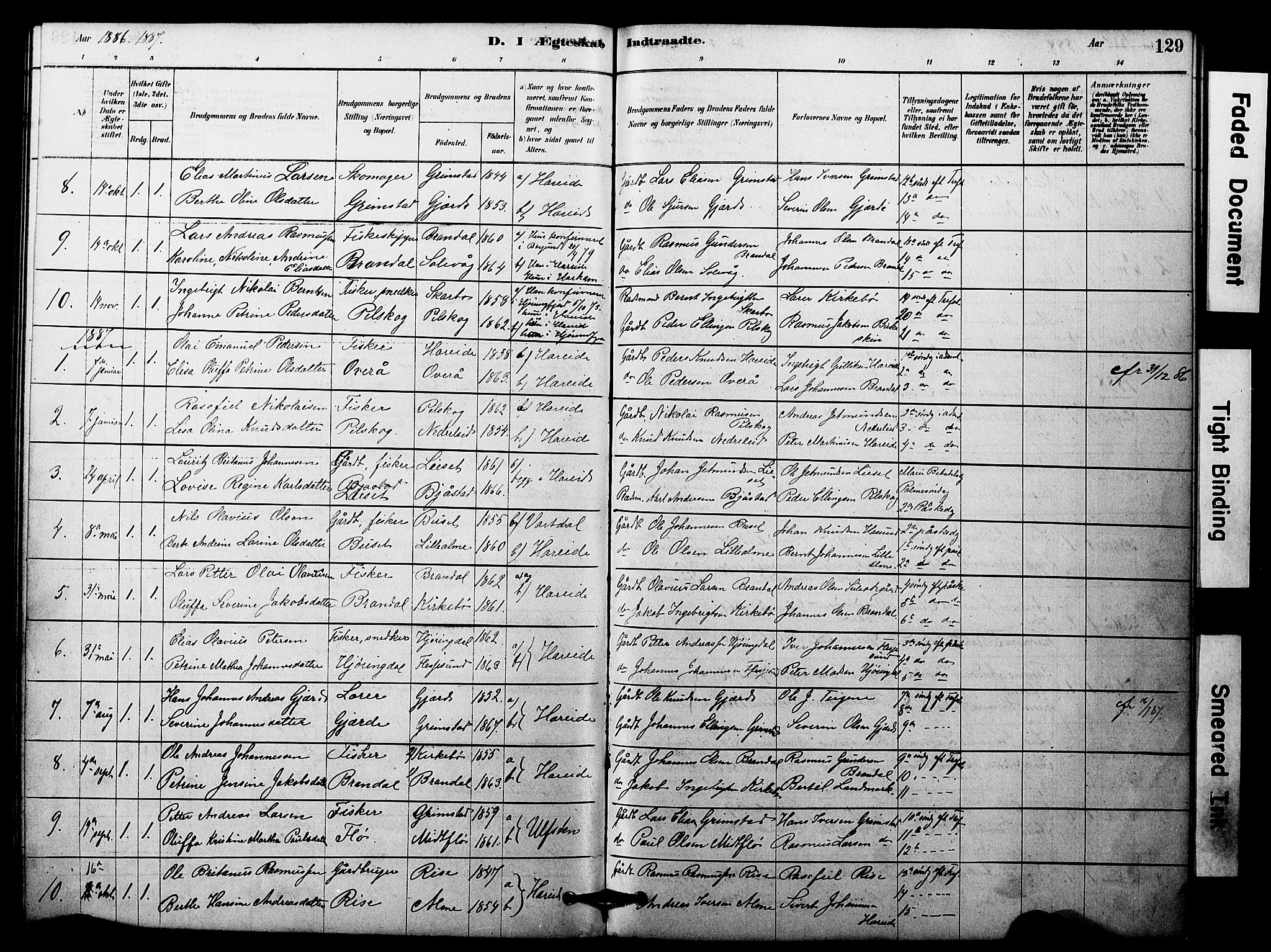 Ministerialprotokoller, klokkerbøker og fødselsregistre - Møre og Romsdal, SAT/A-1454/510/L0122: Parish register (official) no. 510A02, 1878-1897, p. 129