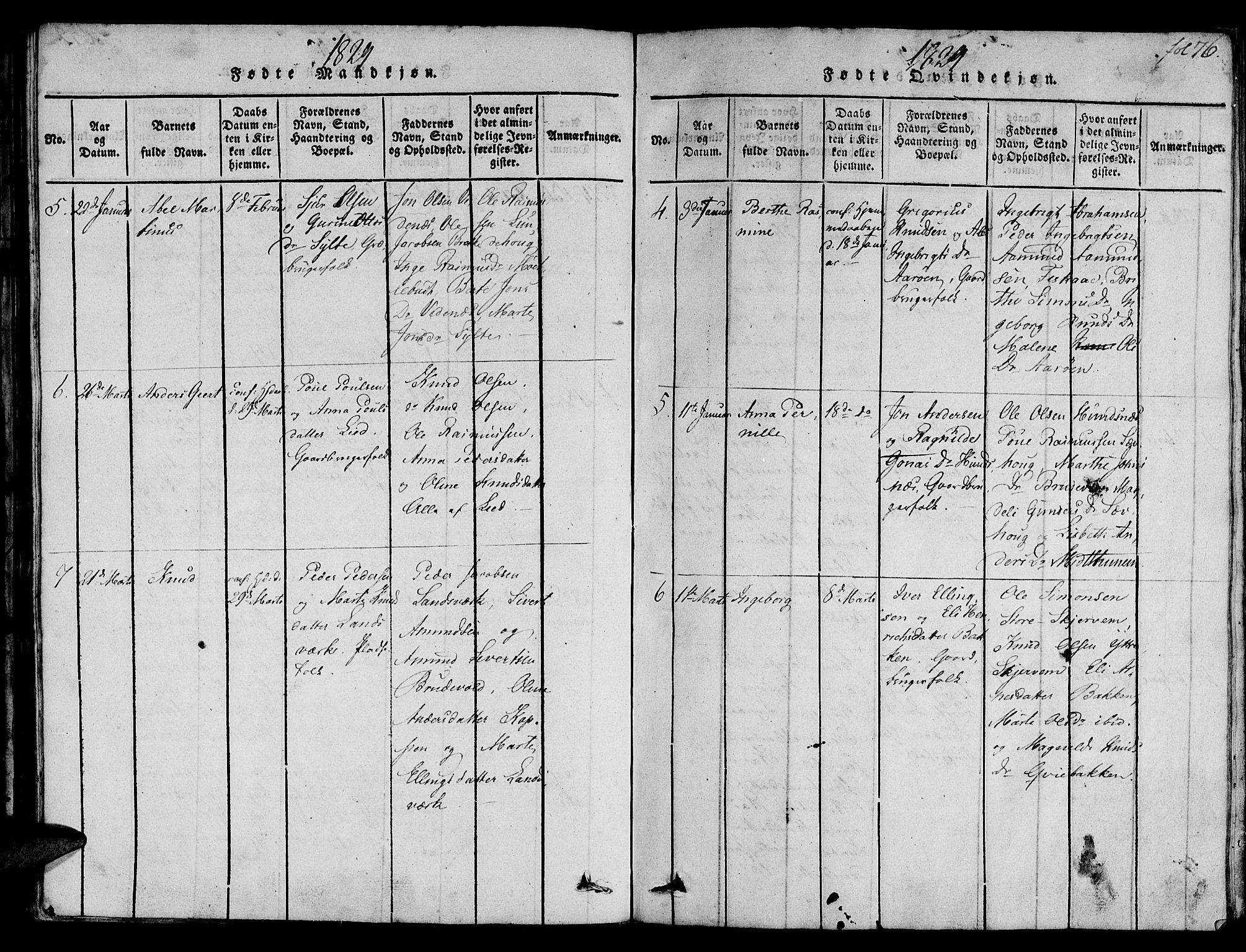 Ministerialprotokoller, klokkerbøker og fødselsregistre - Møre og Romsdal, AV/SAT-A-1454/501/L0004: Parish register (official) no. 501A04, 1816-1831, p. 76