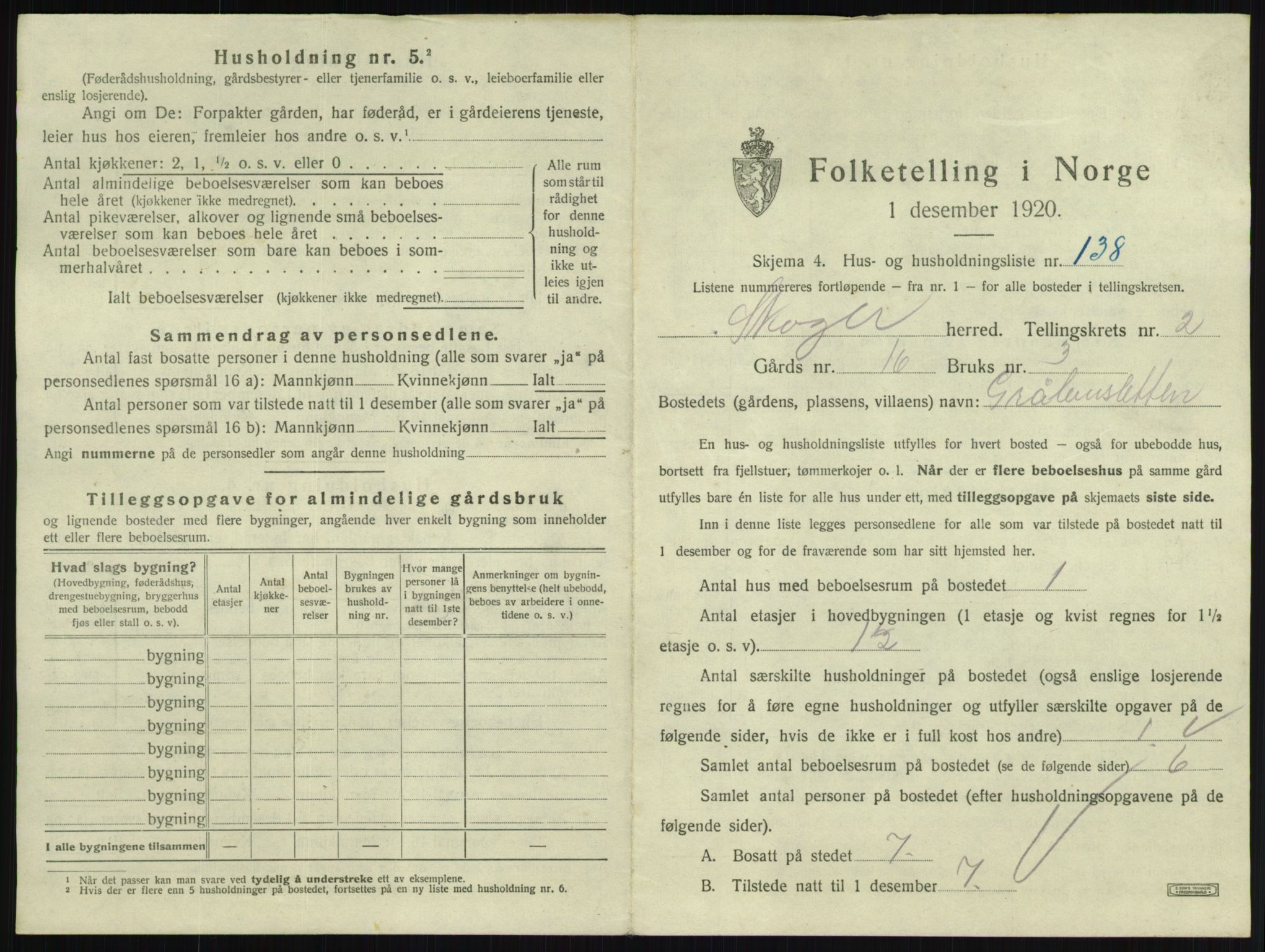 SAKO, 1920 census for Skoger, 1920, p. 570