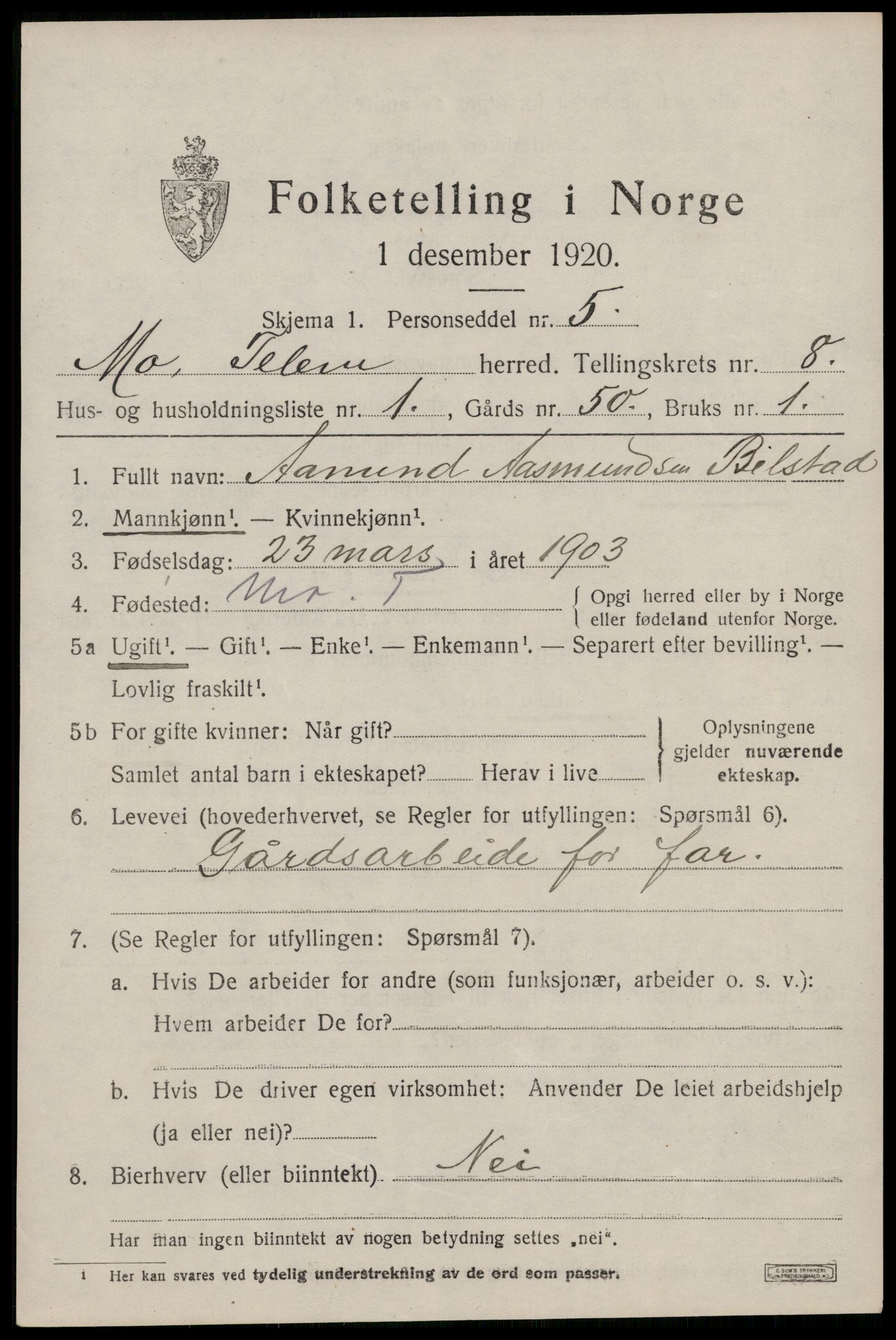 SAKO, 1920 census for Mo, 1920, p. 2842