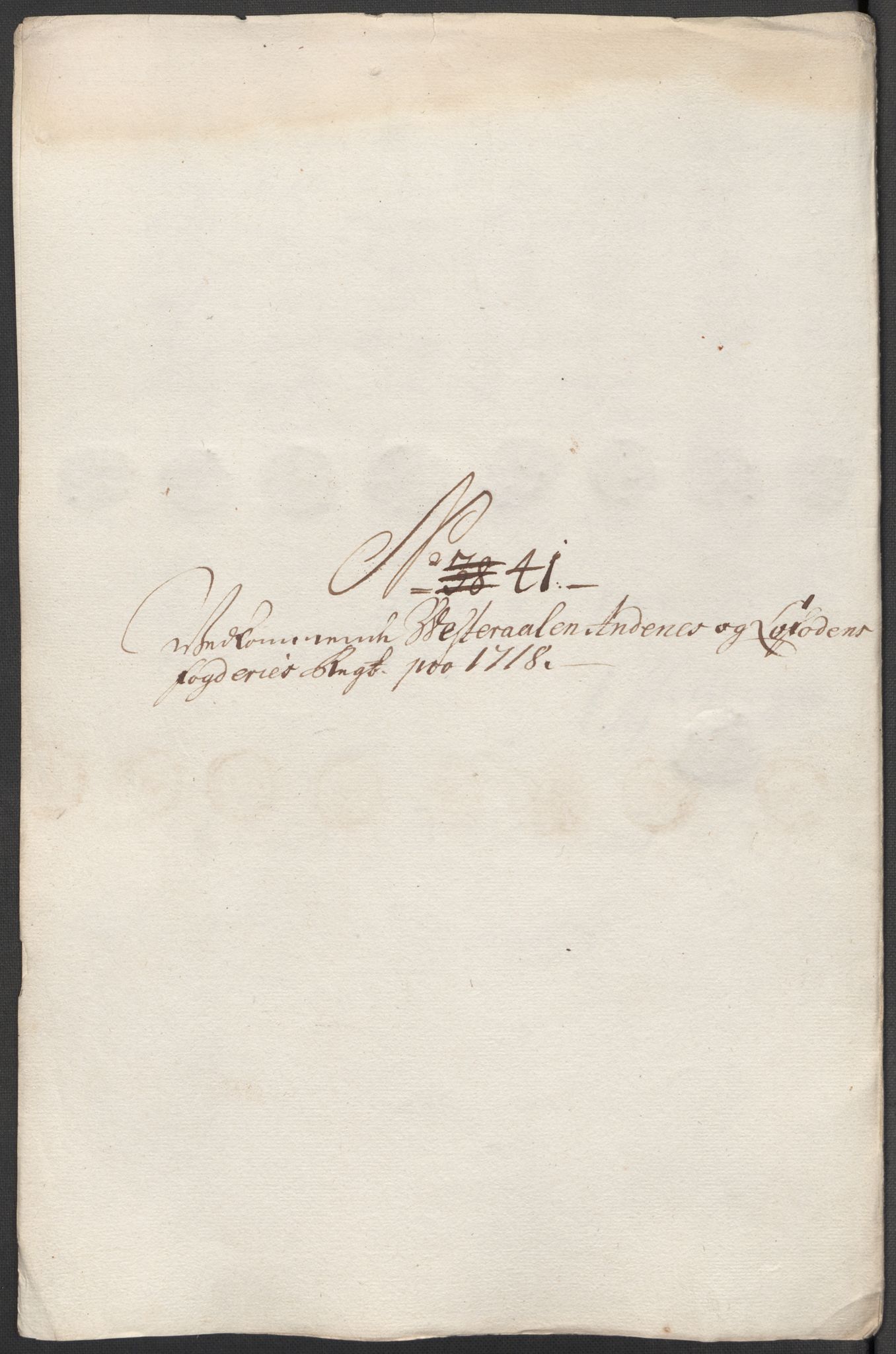 Rentekammeret inntil 1814, Reviderte regnskaper, Fogderegnskap, AV/RA-EA-4092/R67/L4684: Fogderegnskap Vesterålen, Andenes og Lofoten, 1718, p. 296