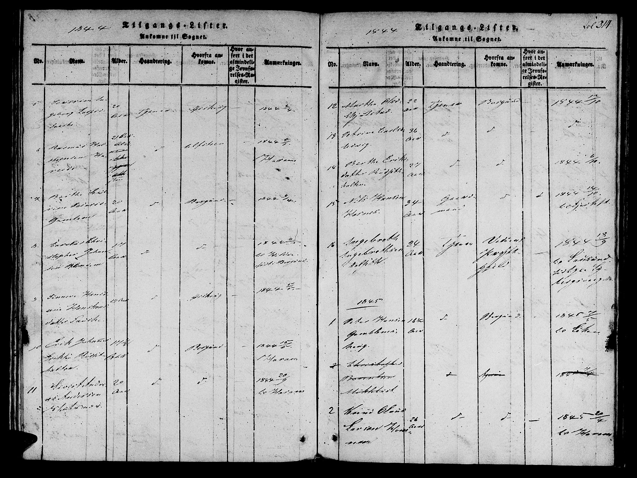Ministerialprotokoller, klokkerbøker og fødselsregistre - Møre og Romsdal, SAT/A-1454/536/L0495: Parish register (official) no. 536A04, 1818-1847, p. 314