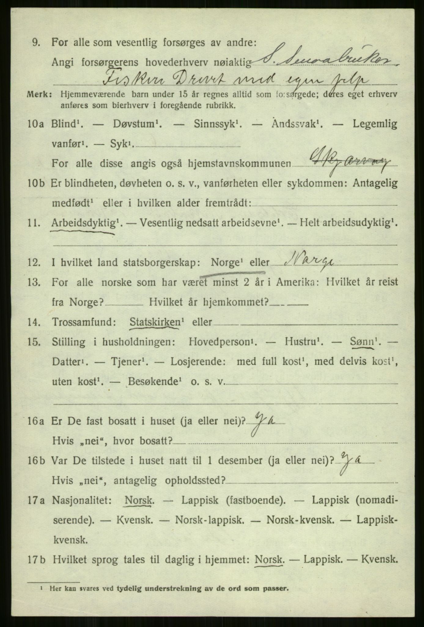 SATØ, 1920 census for Skjervøy, 1920, p. 5988