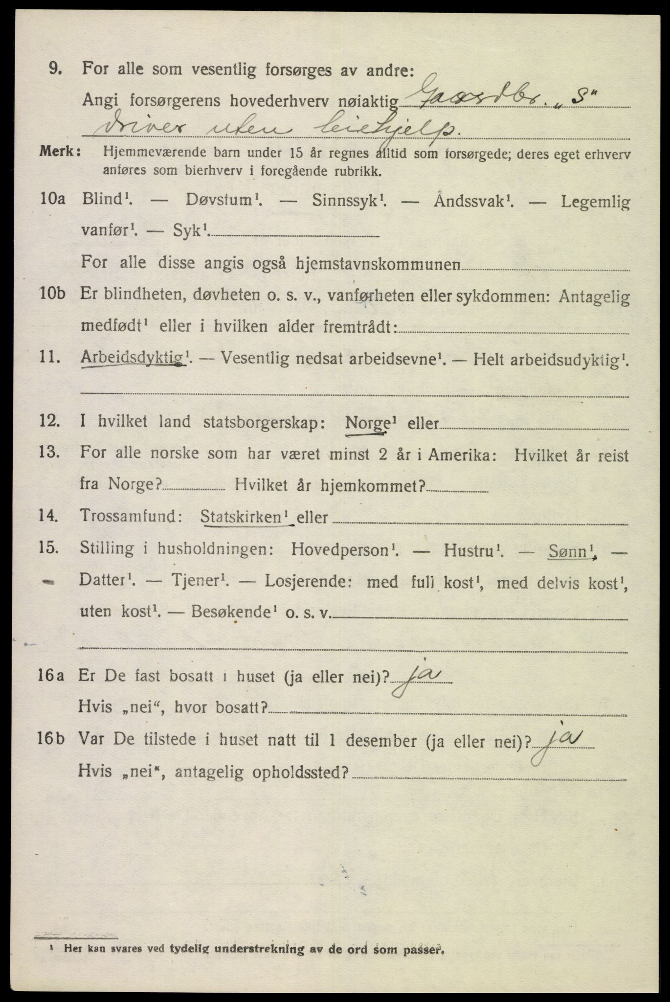 SAK, 1920 census for Herad, 1920, p. 1783