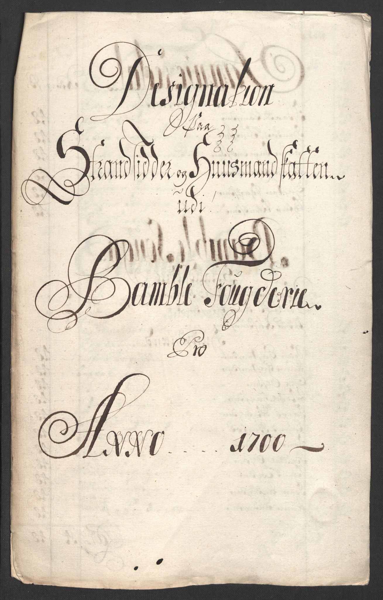 Rentekammeret inntil 1814, Reviderte regnskaper, Fogderegnskap, RA/EA-4092/R36/L2104: Fogderegnskap Øvre og Nedre Telemark og Bamble, 1700, p. 354