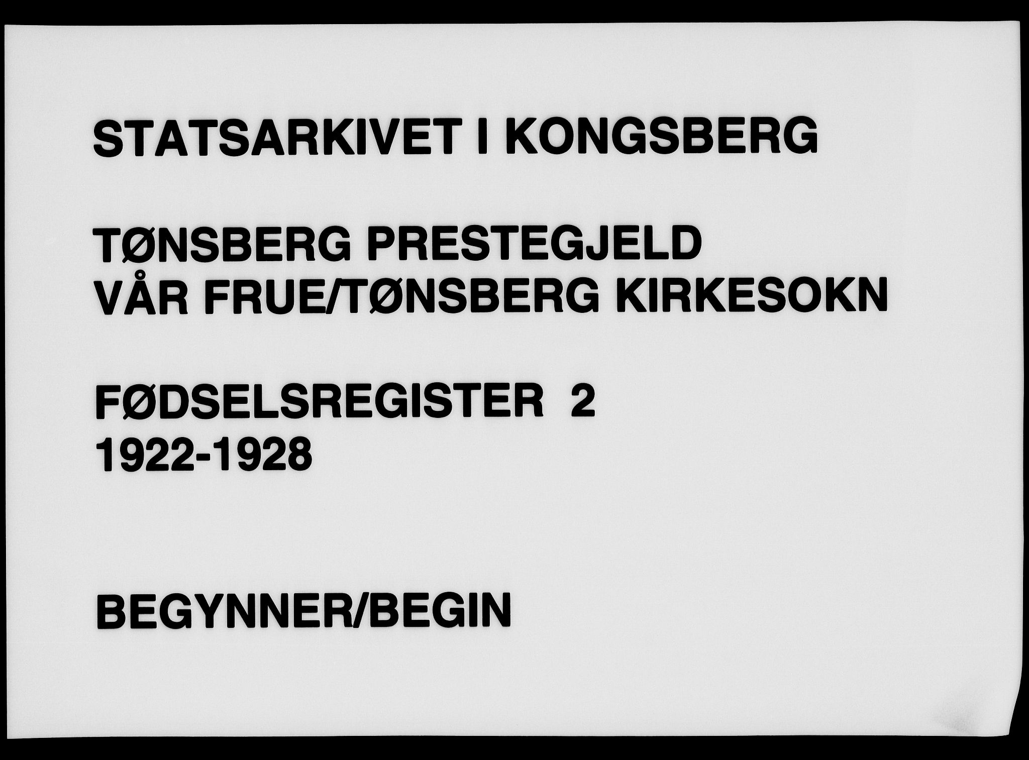 Tønsberg kirkebøker, AV/SAKO-A-330/J/Ja/L0002: Birth register no. 2, 1922-1928