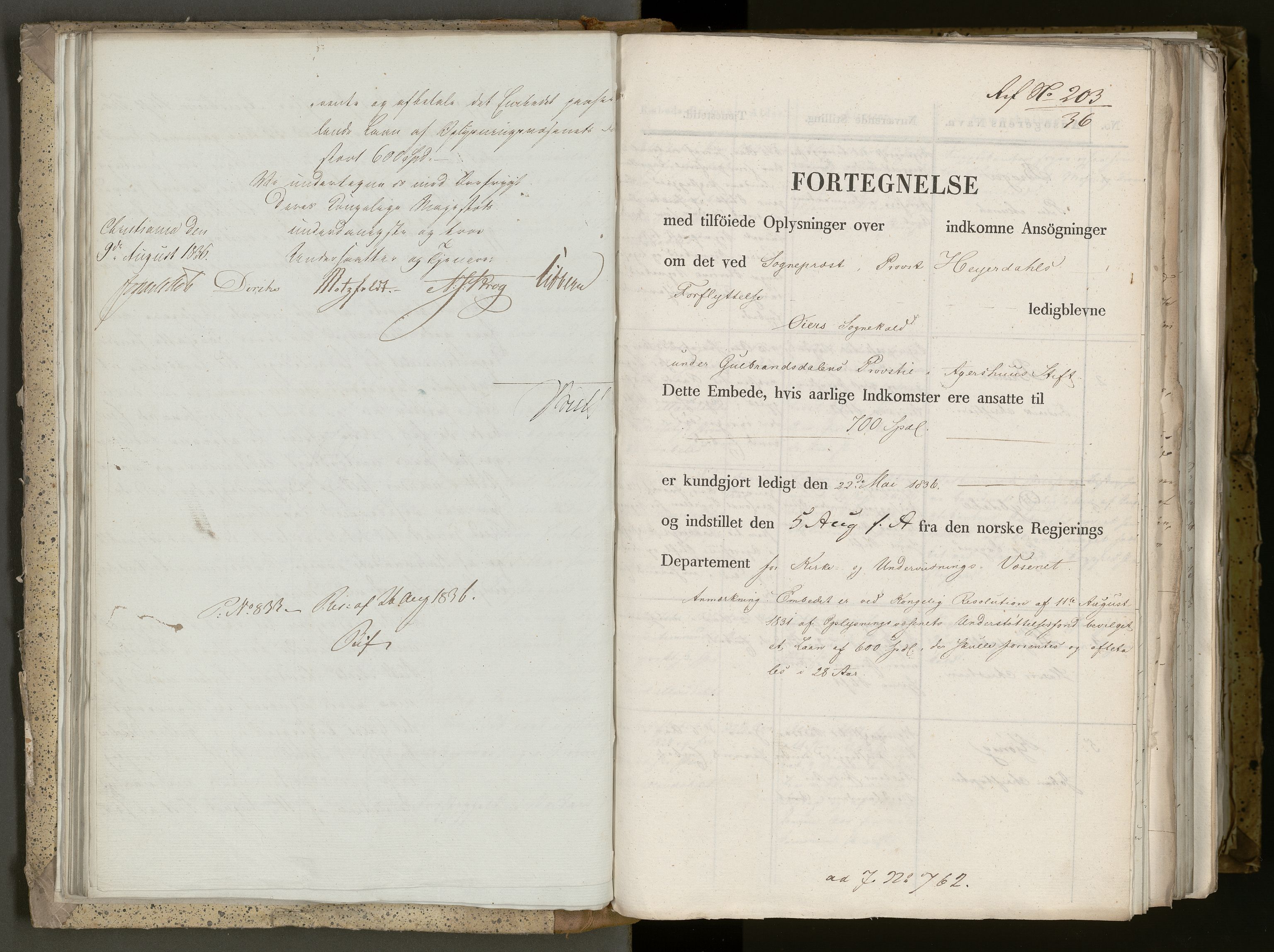 Statsrådsavdelingen i Stockholm, AV/RA-S-1003/D/Da/L0110: Regjeringsinnstillinger nr. 749-924, 1836