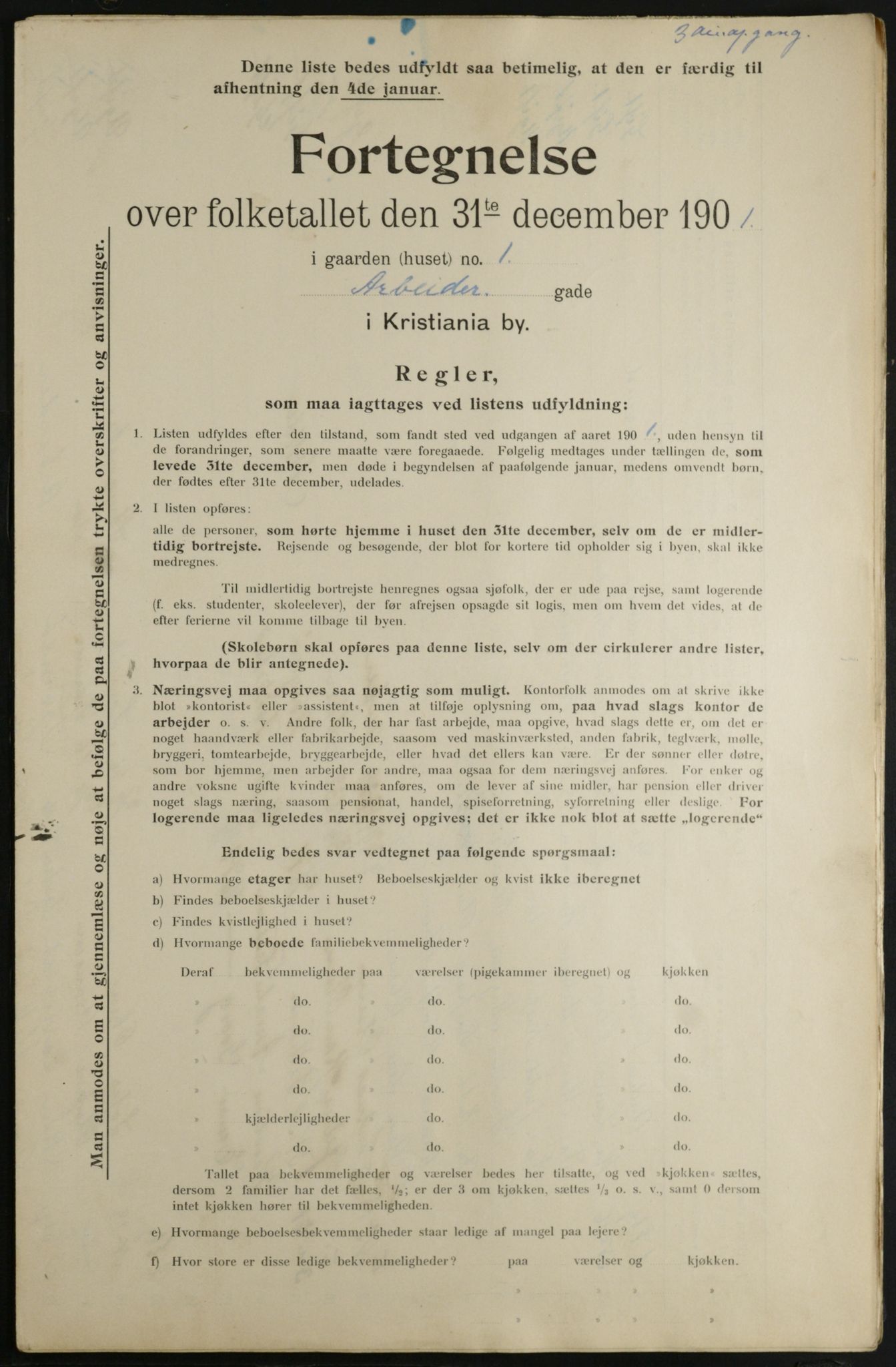 OBA, Municipal Census 1901 for Kristiania, 1901, p. 325