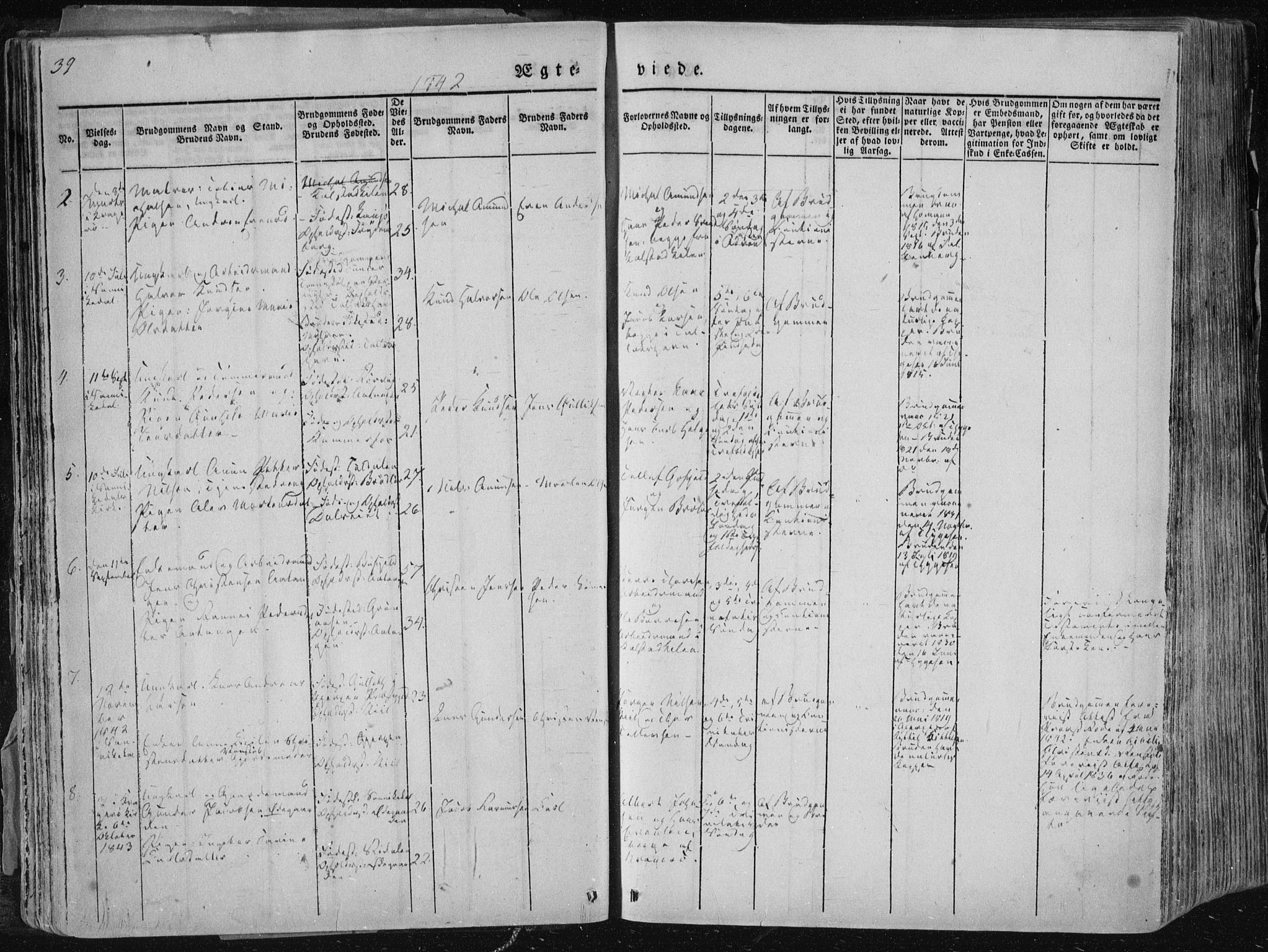 Sannidal kirkebøker, AV/SAKO-A-296/F/Fa/L0007: Parish register (official) no. 7, 1831-1854, p. 39